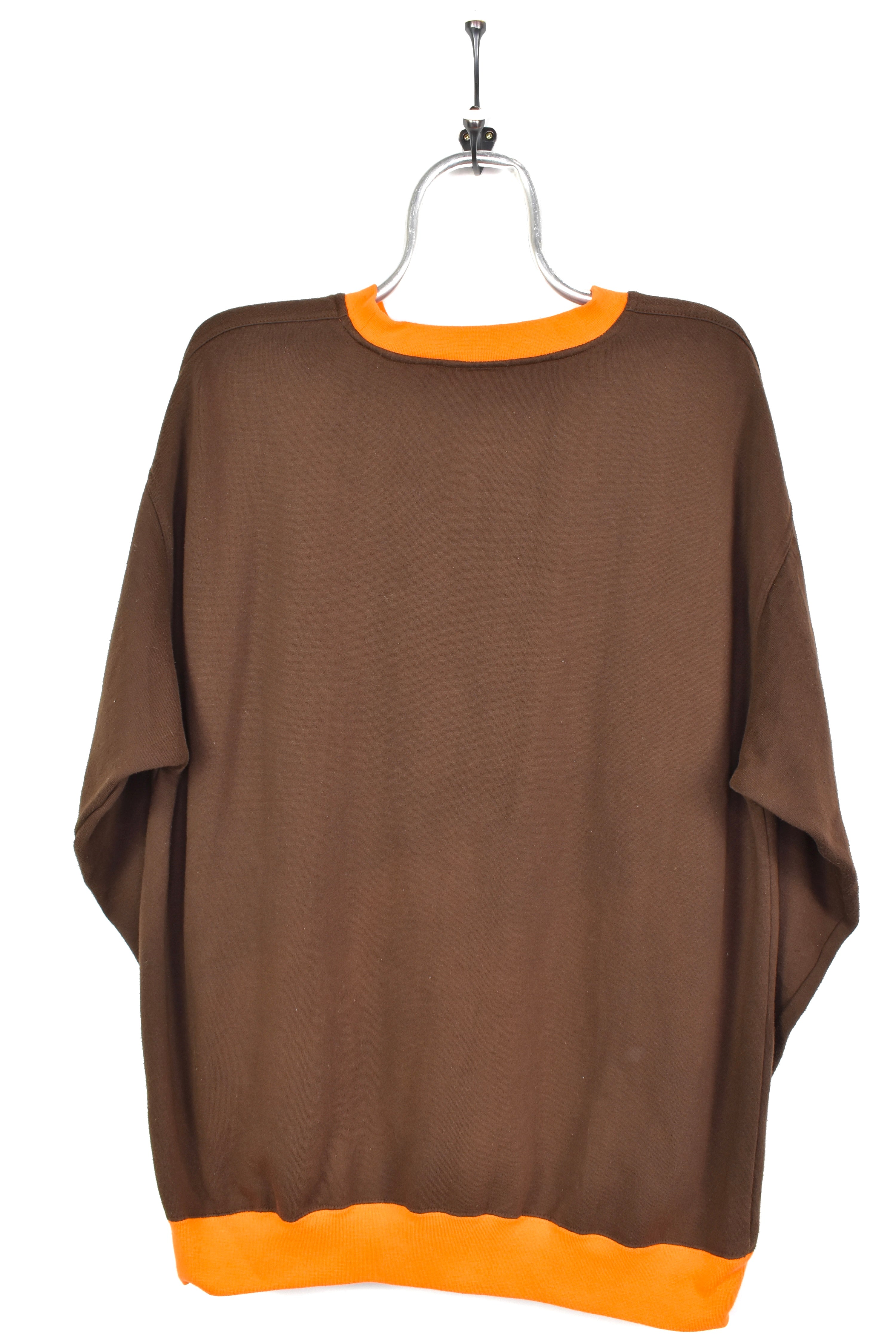 VINTAGE NFL CLEVELAND BROWNS EMBROIDERED BROWN SWEATSHIRT | XL PRO SPORT