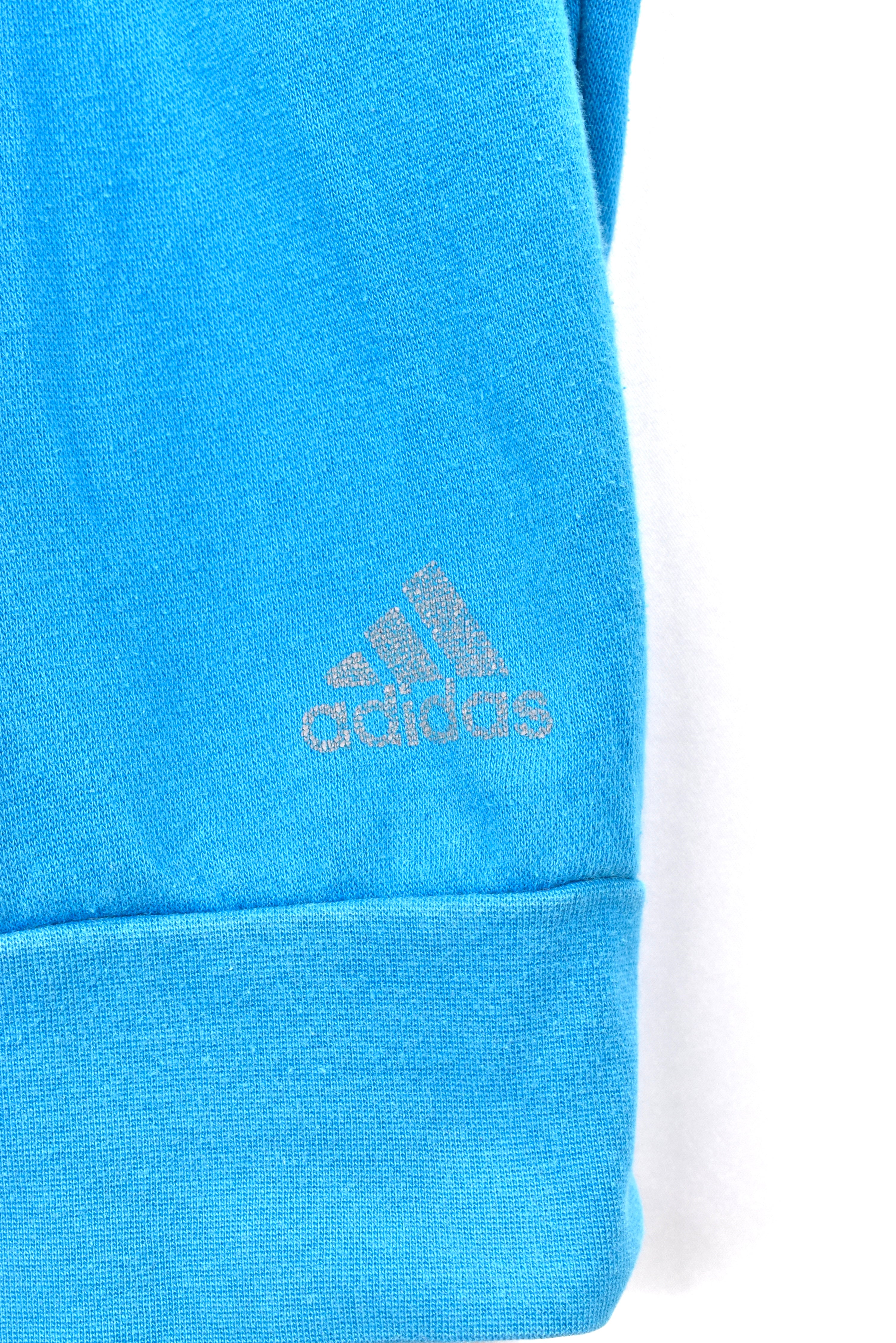 Women's vintage Adidas hoodie, blue graphic sweatshirt - AU XL ADIDAS