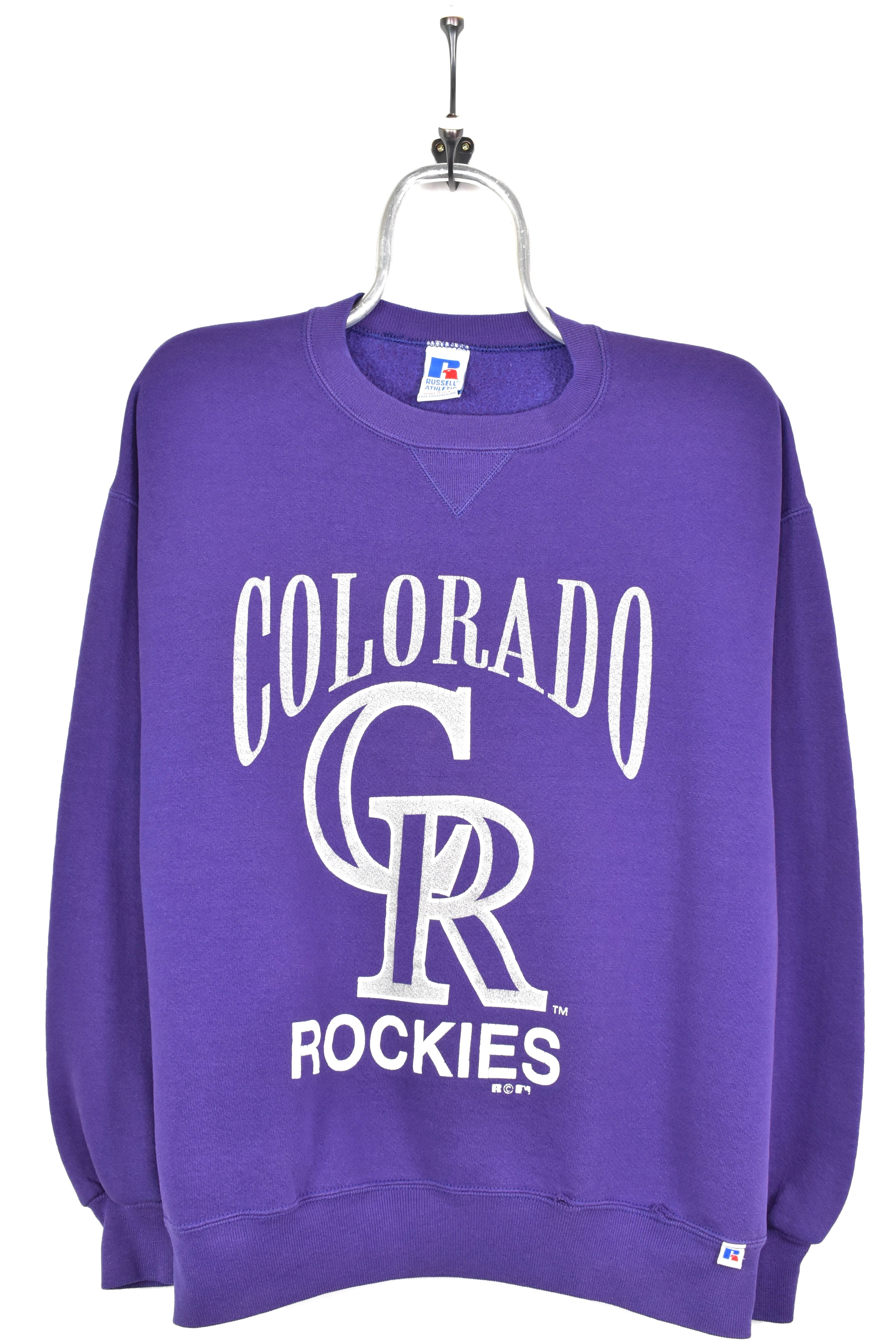 VINTAGE MLB COLORADO ROCKIES PURPLE SWEATSHIRT | LARGE PRO SPORT