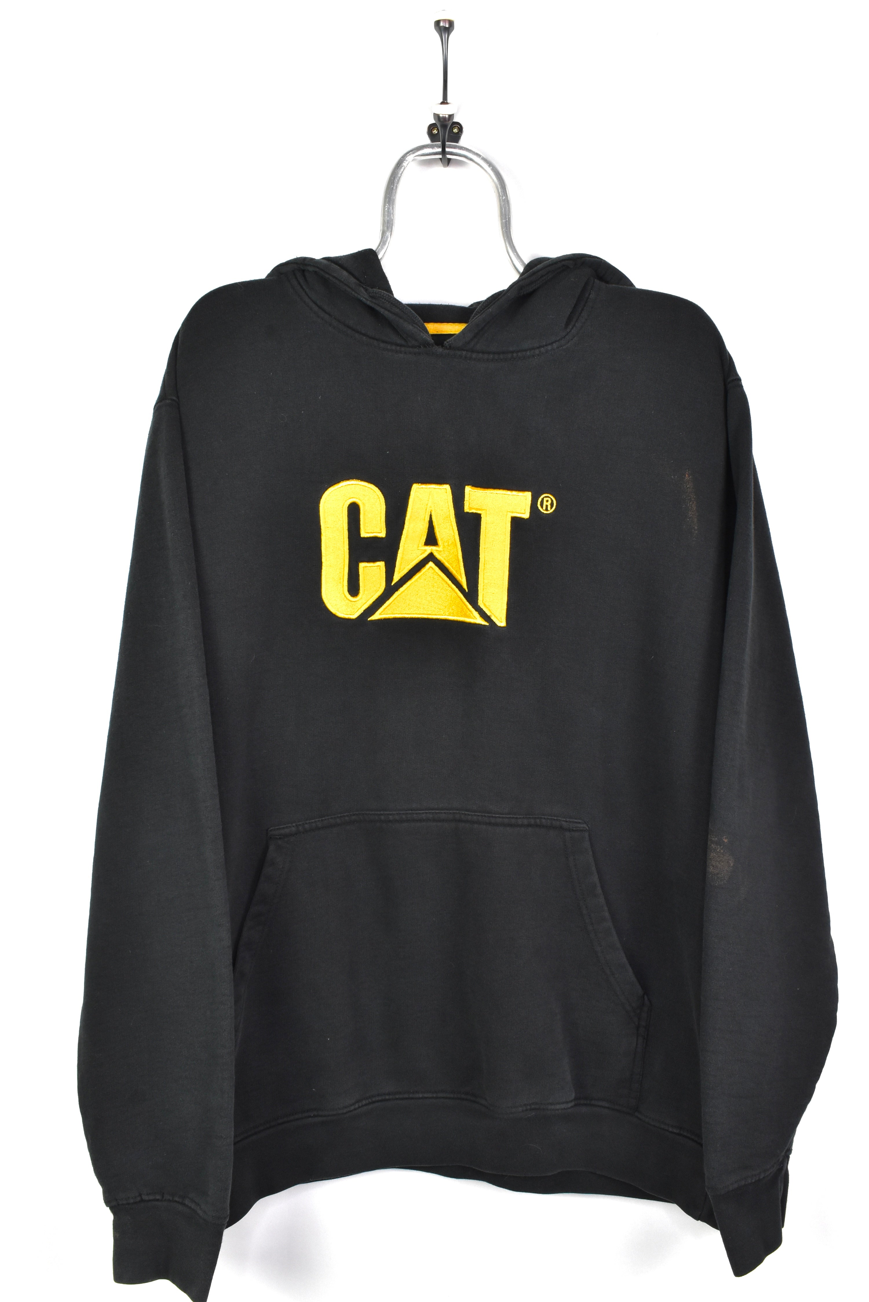 VINTAGE CATERPILLAR EMBROIDERED BLACK HOODIE | XXL OTHER