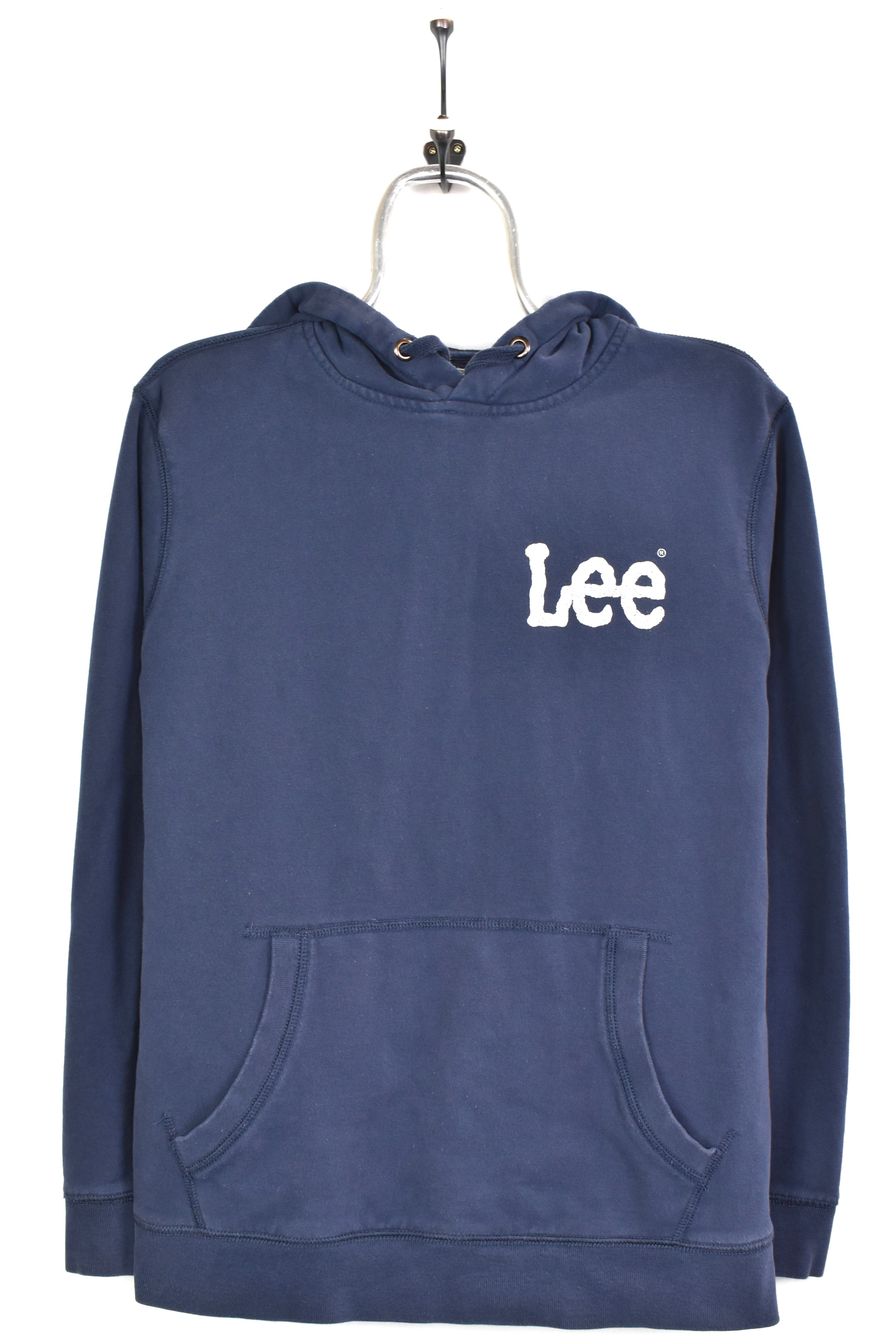 Vintage Lee hoodie, long sleeve graphic sweatshirt - medium, navy blue LEE