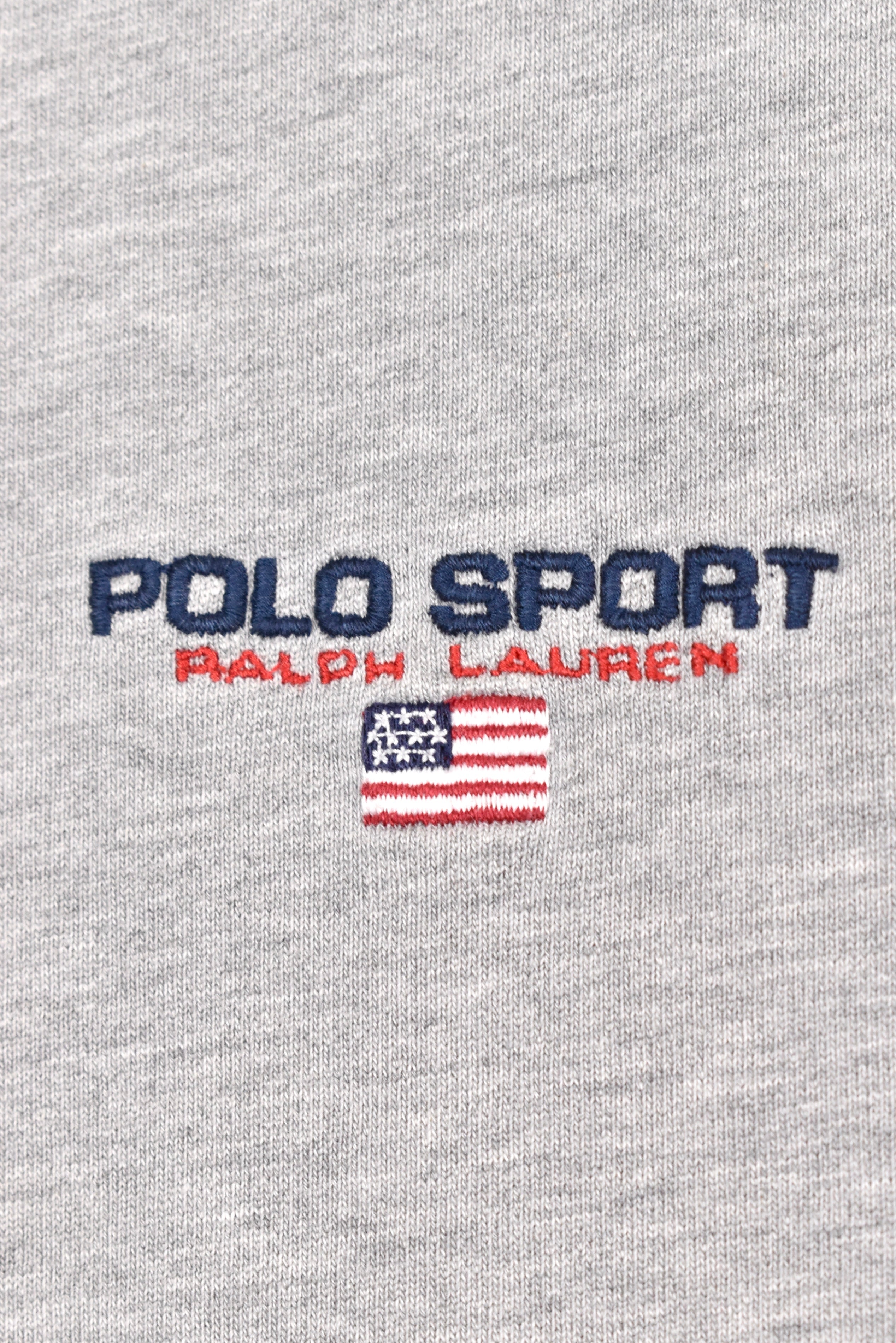 Vintage Ralph Lauren sweatshirt, Polo Sport grey embroidered 1/4 zip - AU L RALPH LAUREN