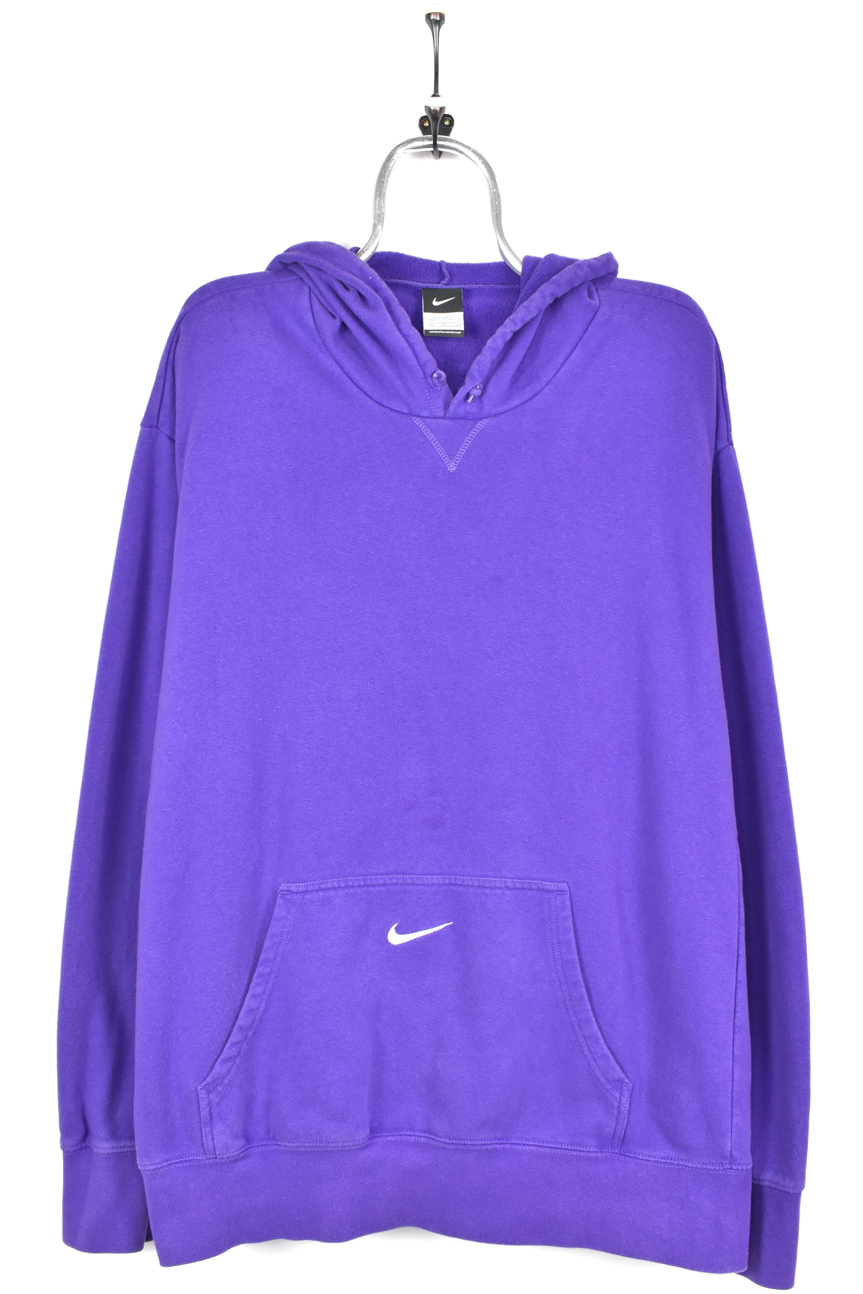VINTAGE NIKE EMBROIDERED PURPLE HOODIE | XXXL NIKE