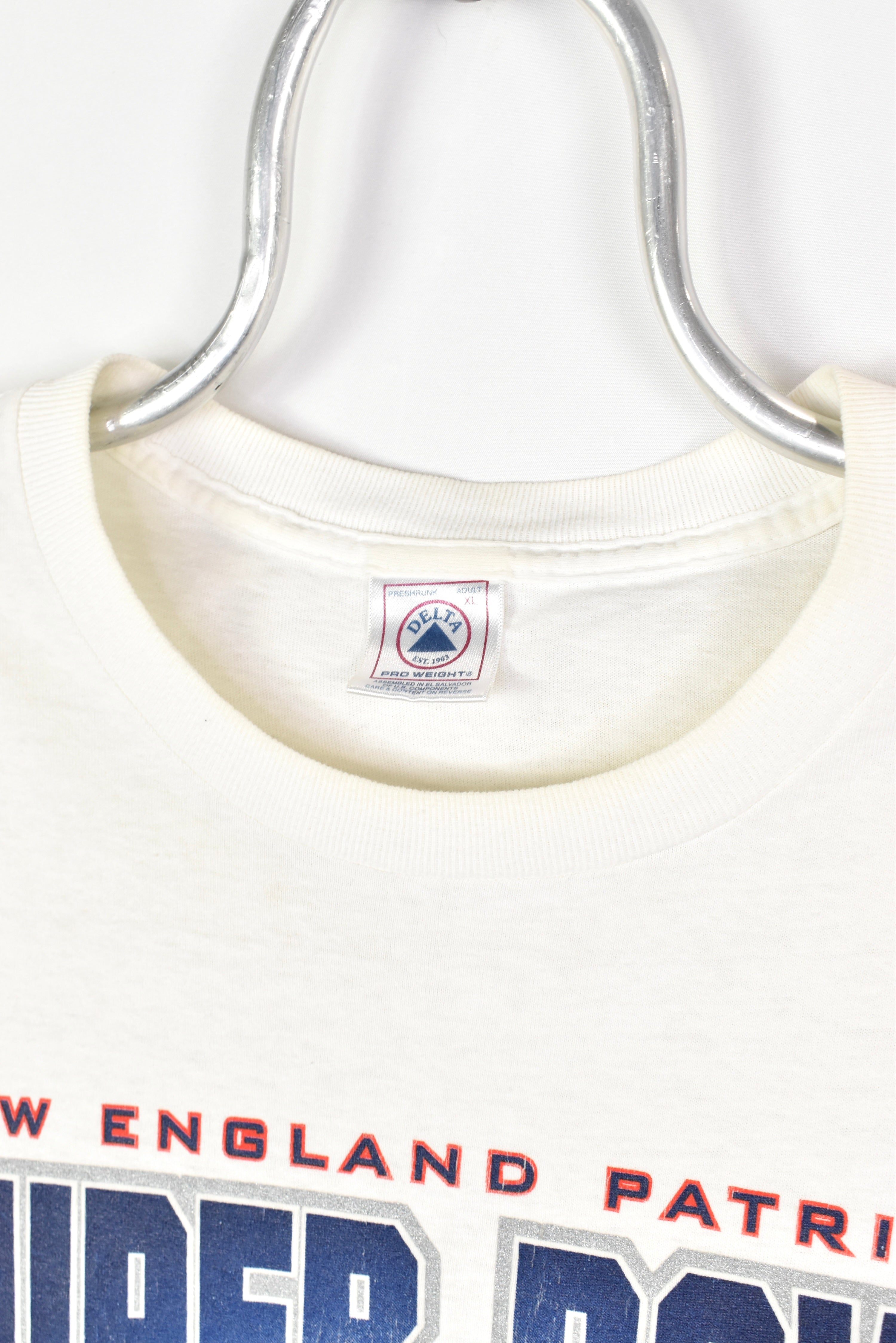 VINTAGE NFL NEW ENGLAND PATRIOTS WHITE MUSCLE T-SHIRT | XL PRO SPORT