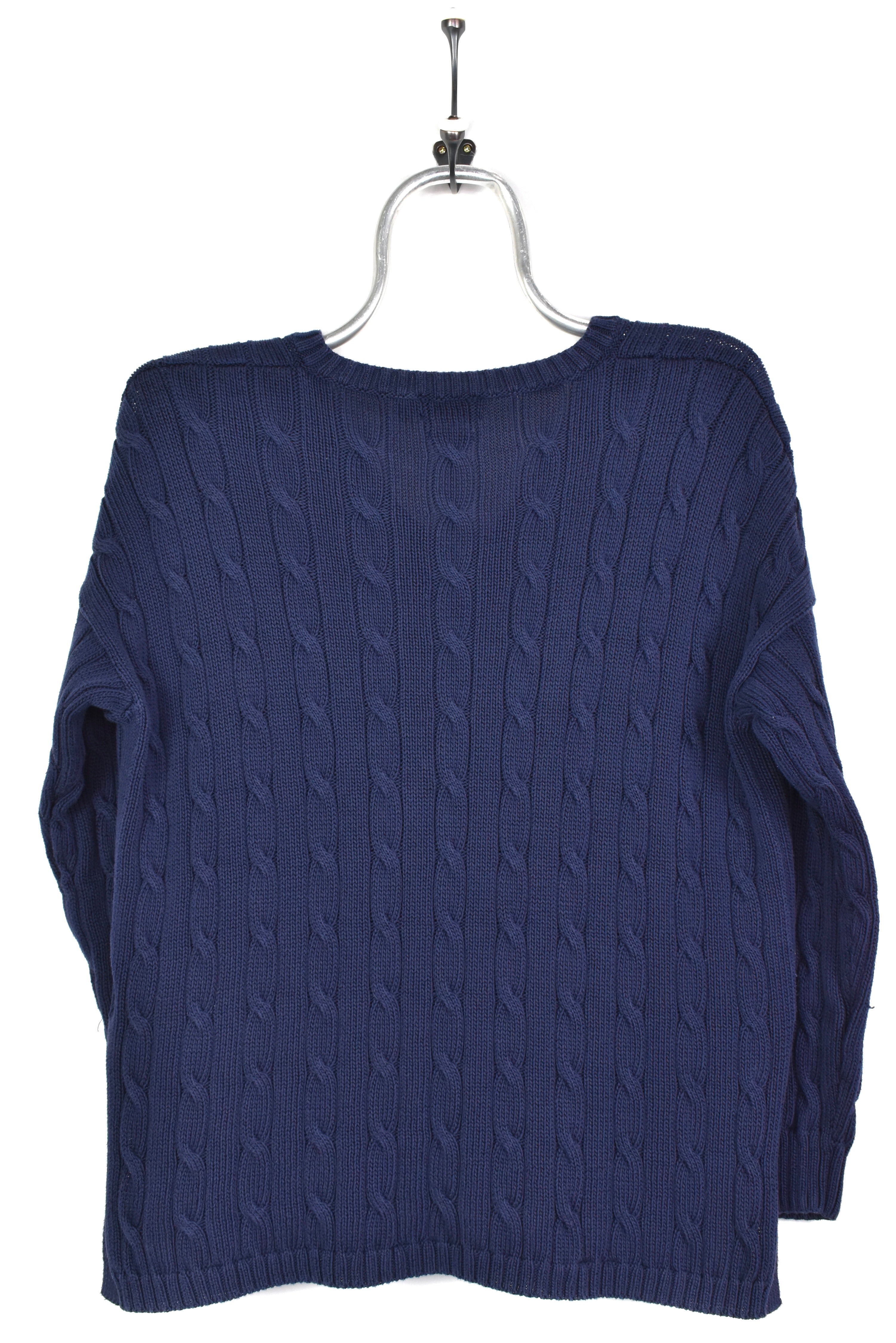 VINTAGE WOMEN'S RALPH LAUREN NAVY KNIT SWEATSHIRT | MEDIUM RALPH LAUREN