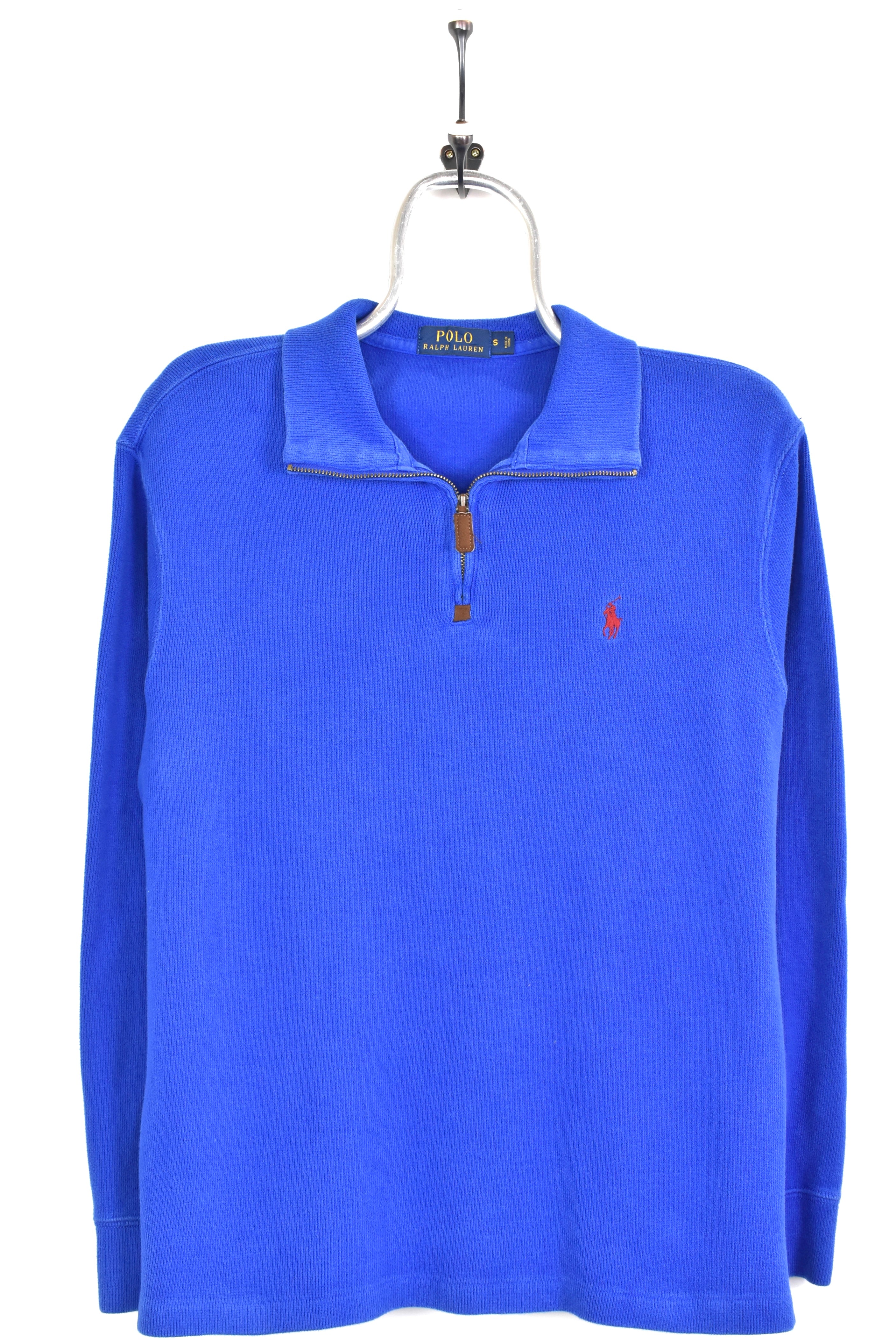 Vintage Ralph Lauren embroidered 1/4 zip blue sweatshirt | Small RALPH LAUREN