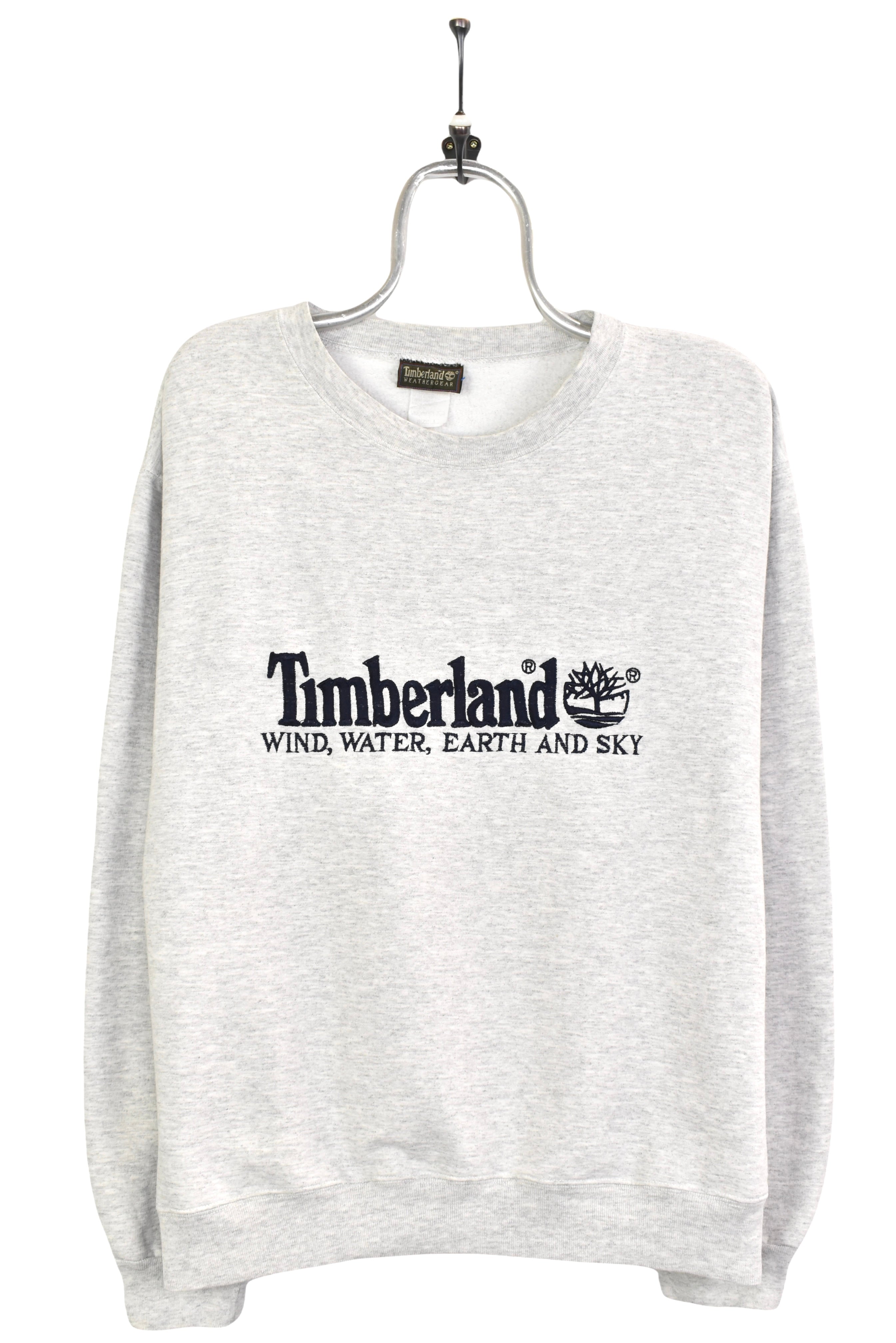 Vintage Timberland sweatshirt, long sleeve grey embroidered crewneck - AU L TIMBERLAND