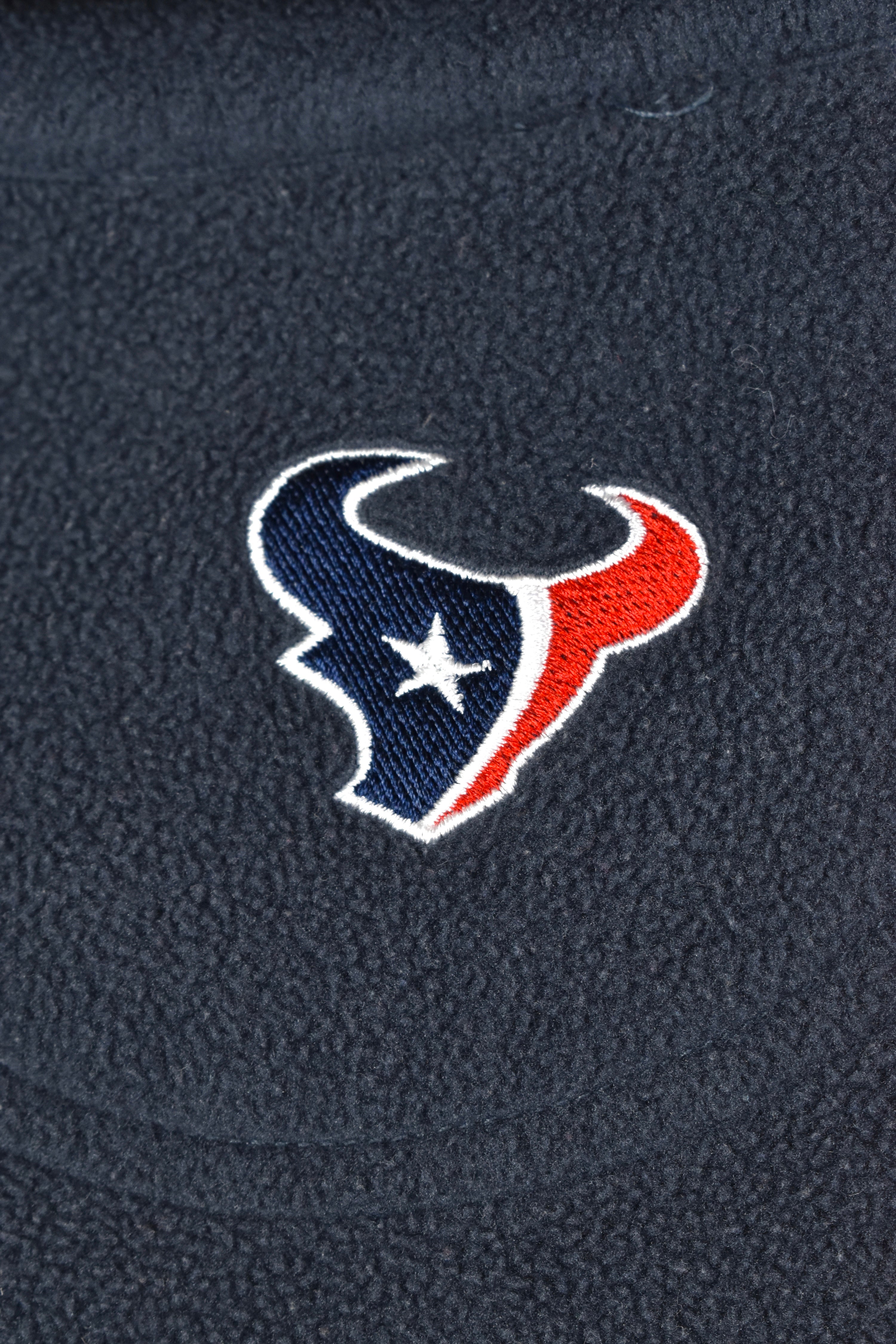 VINTAGE NFL HOUSTON TEXANS EMBROIDERED FLEECE 1/4 ZIP SWEATSHIRT | XL PRO SPORT