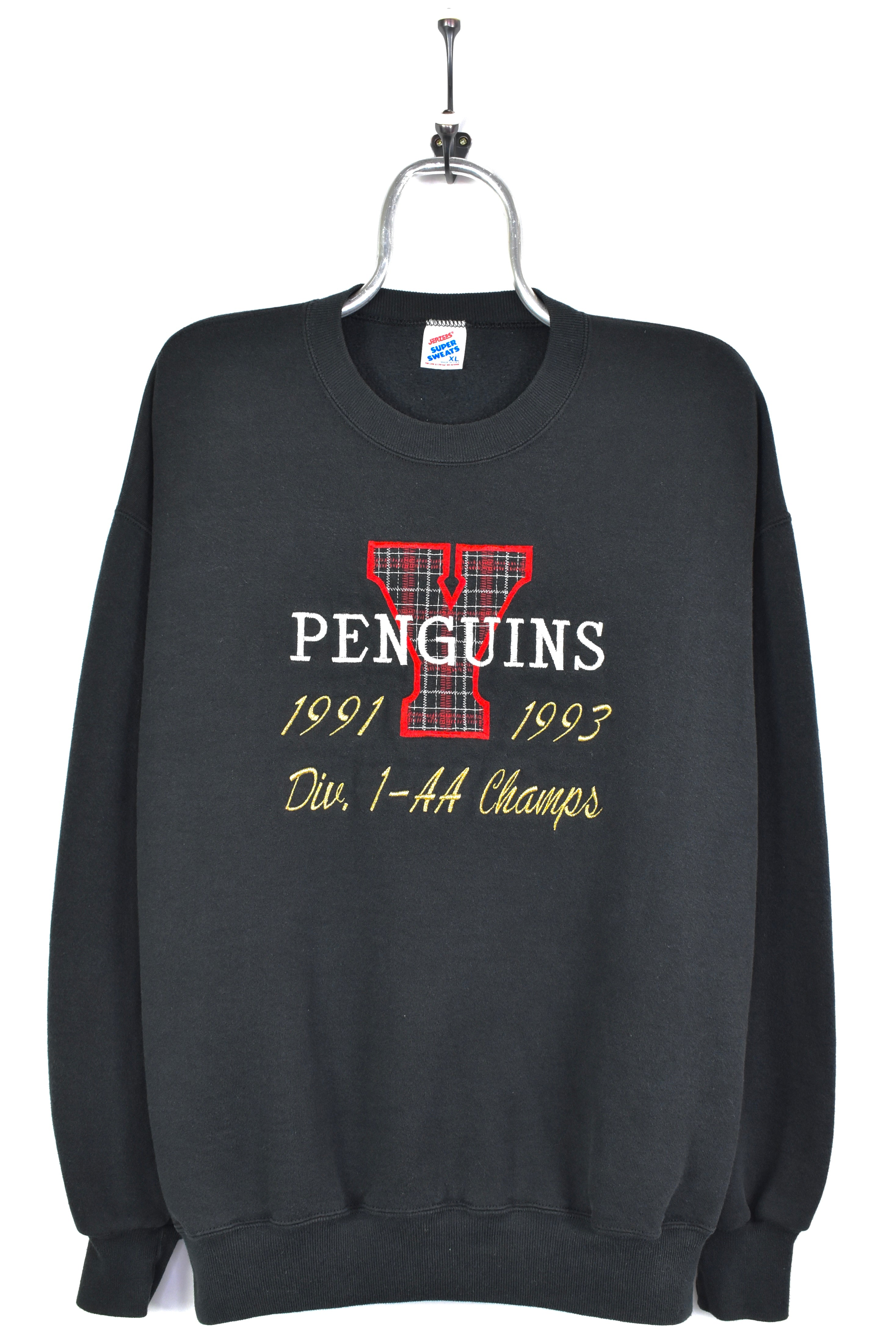 VINTAGE NHL PITTSBURGH PENGUINS EMBROIDERED BLACK SWEATSHIRT | XL PRO SPORT