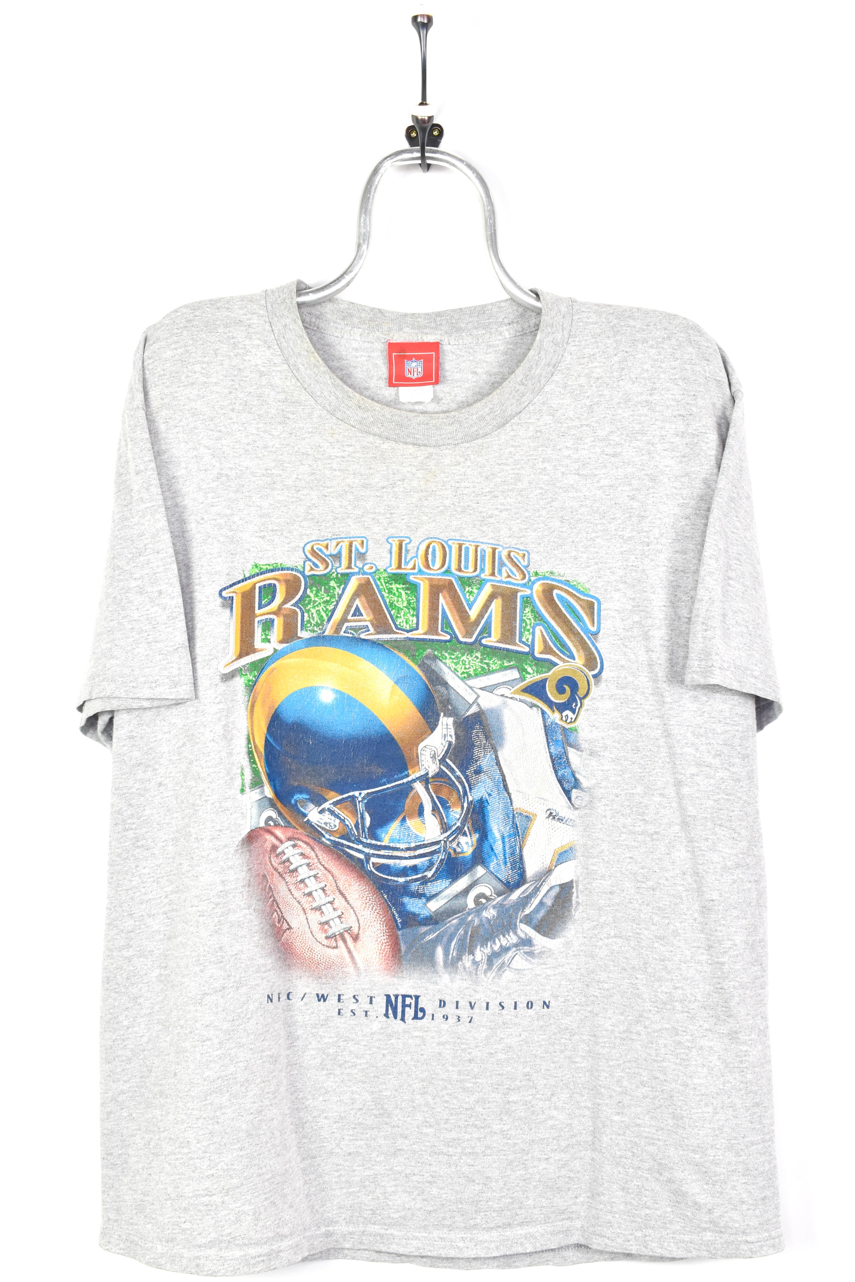 VINTAGE NFL ST. LOUIS RAMS GREY T-SHIRT | LARGE PRO SPORT