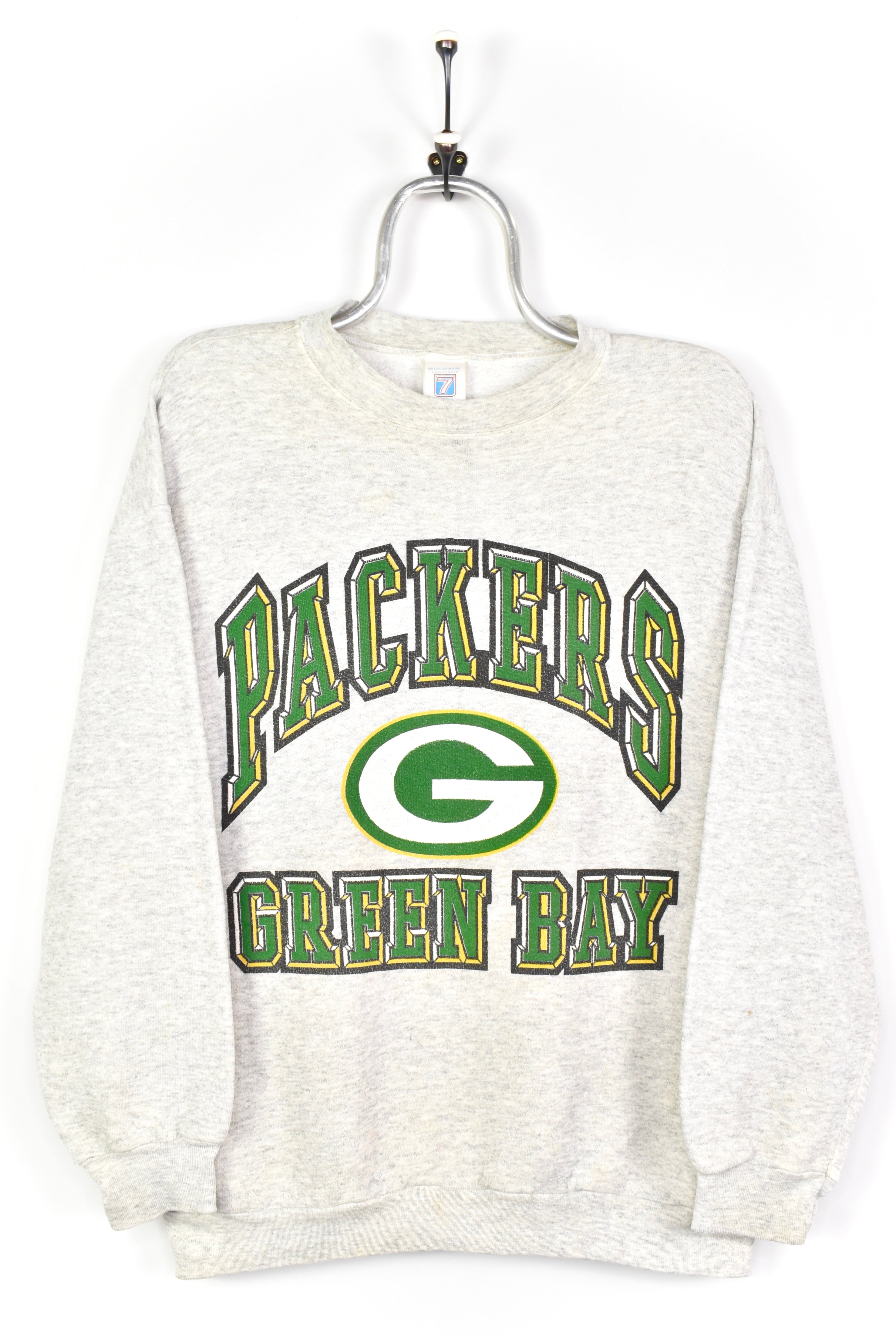 VINTAGE NFL GREEN BAY PACKERS GREY SWEATSHIRT | LARGE PRO SPORT