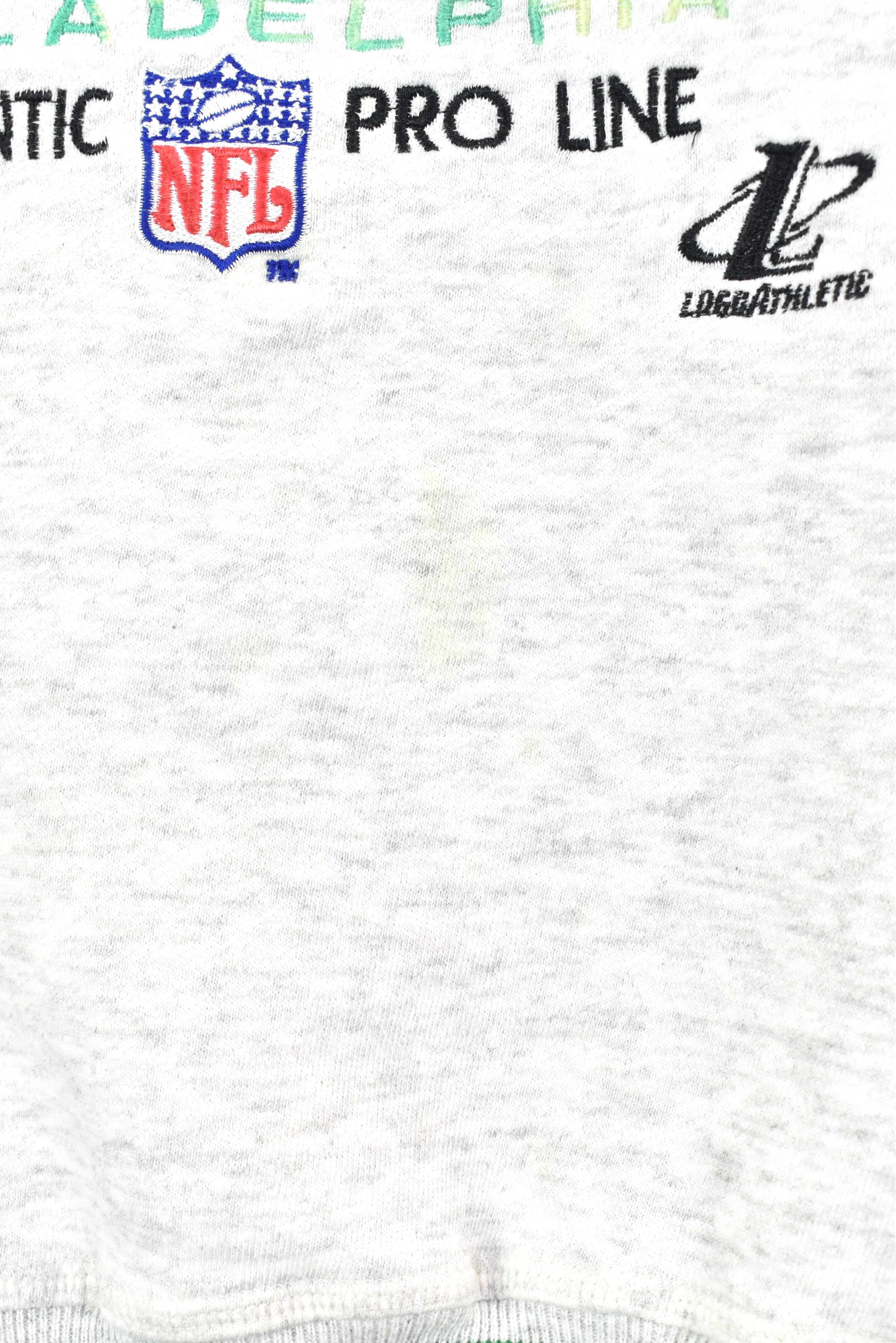 VINTAGE NFL PHILADELPHIA EAGLES EMBROIDERED GREY SWEATSHIRT | MEDIUM PRO SPORT