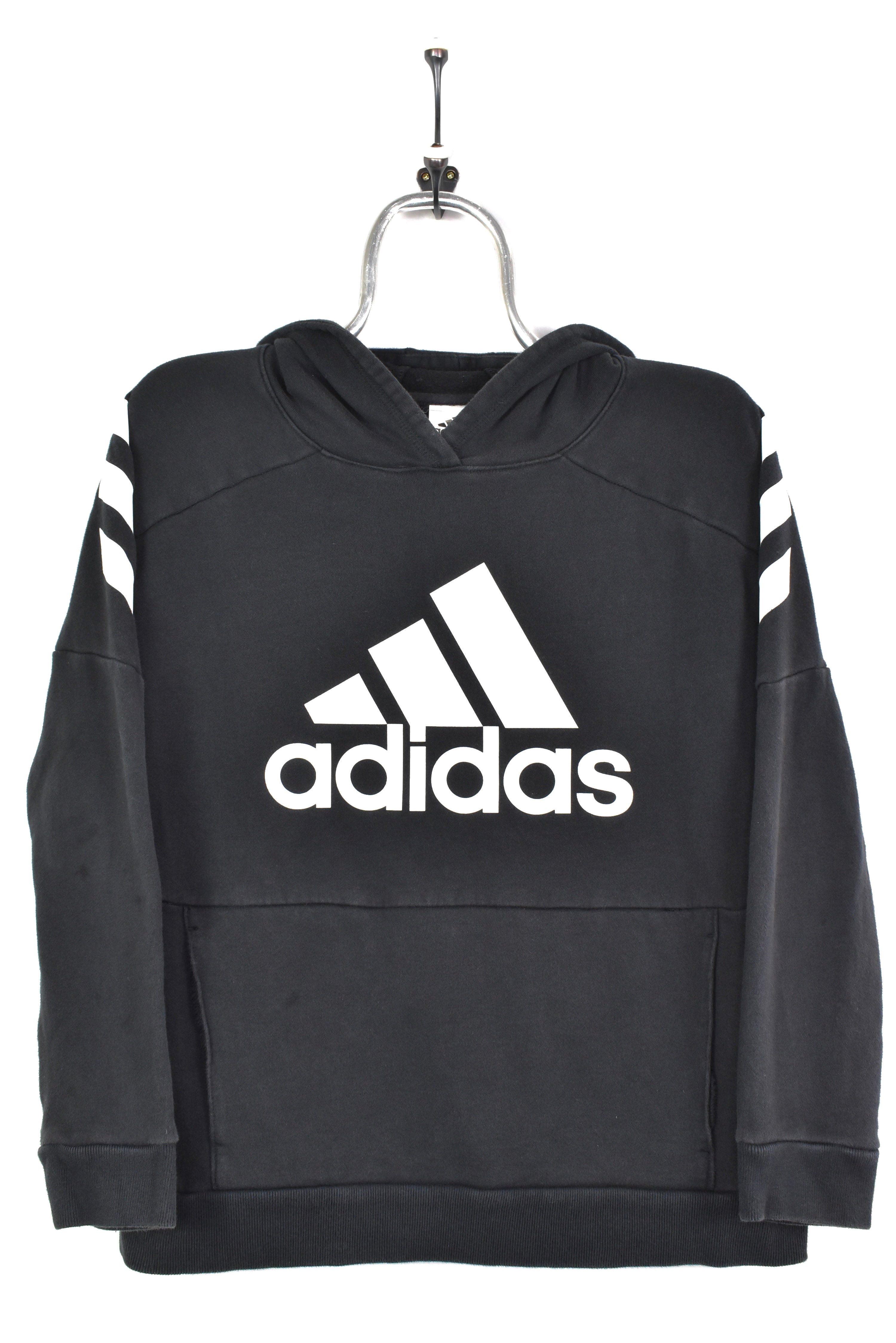 VINTAGE ADIDAS BLACK HOODIE | MEDIUM ADIDAS