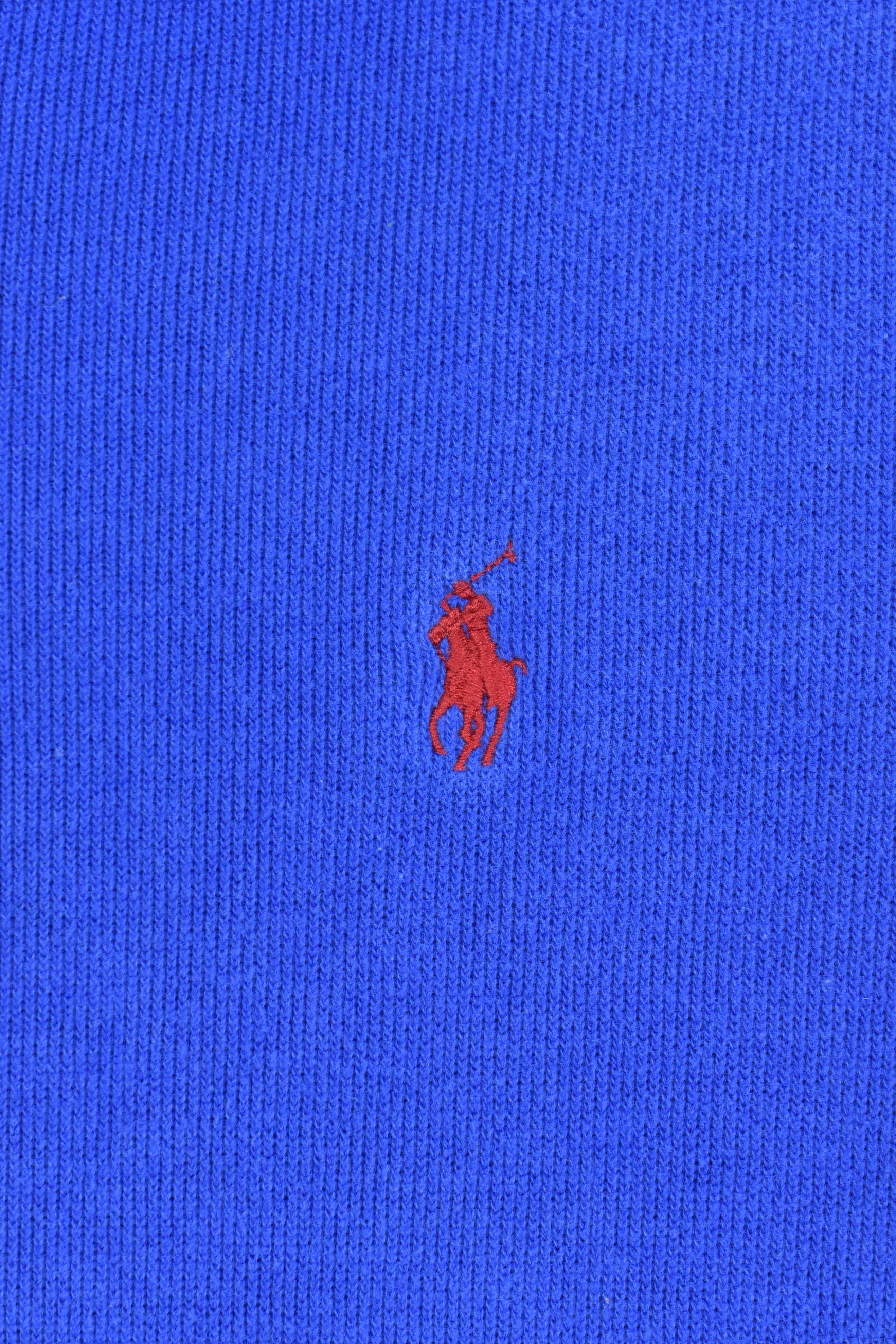 Vintage Ralph Lauren embroidered 1/4 zip blue sweatshirt | Small RALPH LAUREN