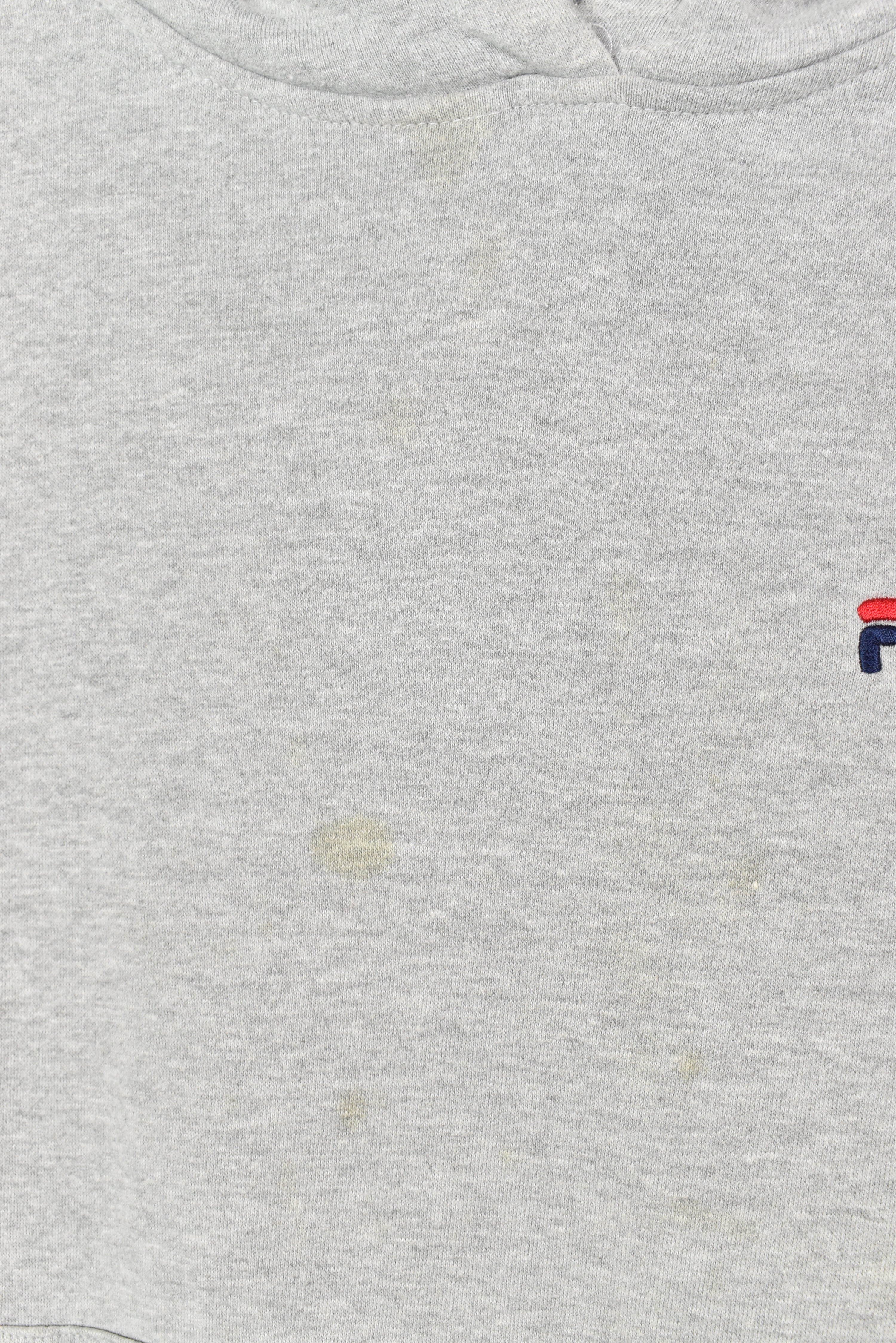 VINTAGE FILA EMBROIDERED GREY HOODIE | SMALL FILA