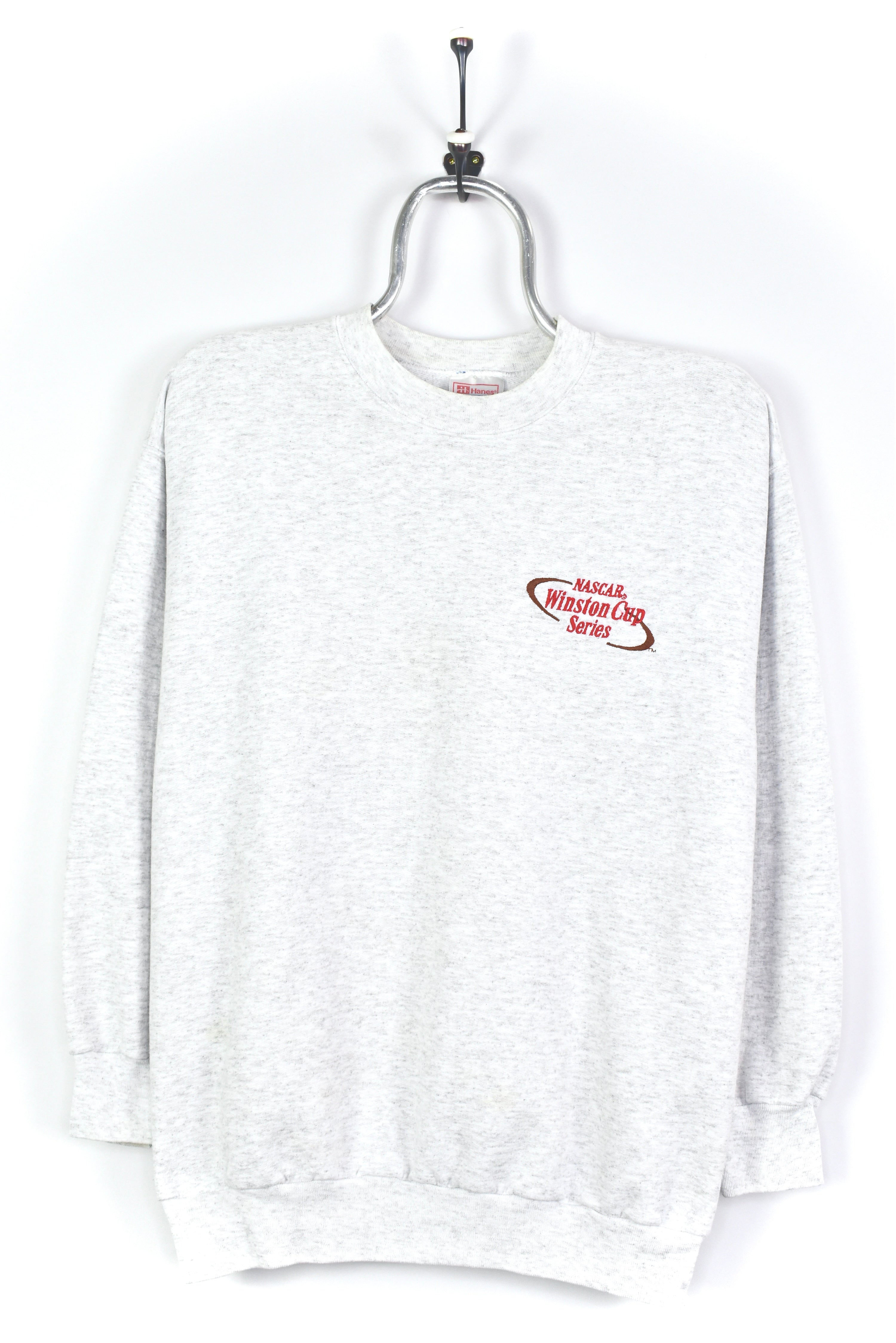 VINTAGE NASCAR EMBROIDERED GREY SWEATSHIRT | MEDIUM NASCAR / RACING