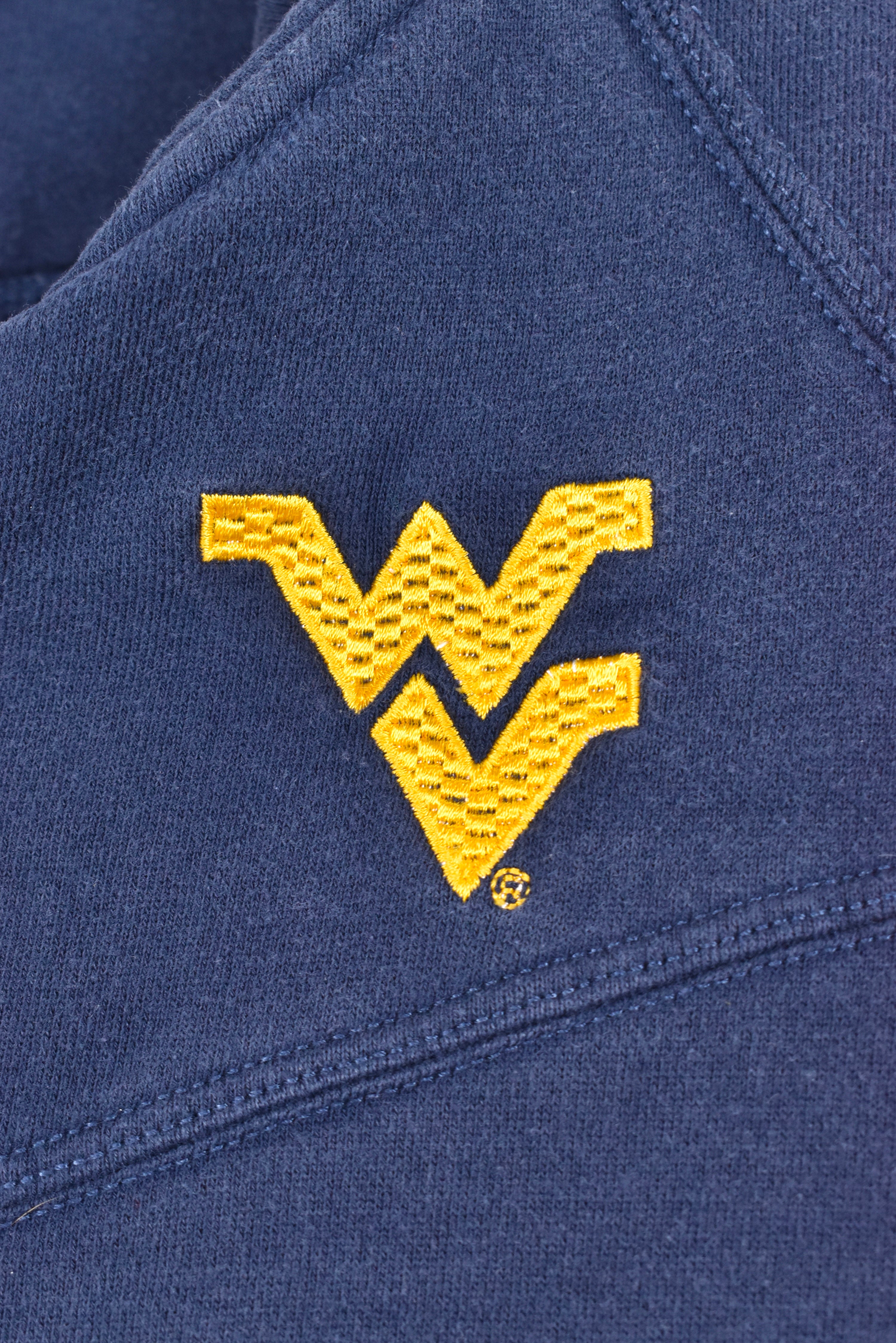 Vintage West Virginia University sweatshirt, blue 1/4 zip embroidered jumper - AU L COLLEGE