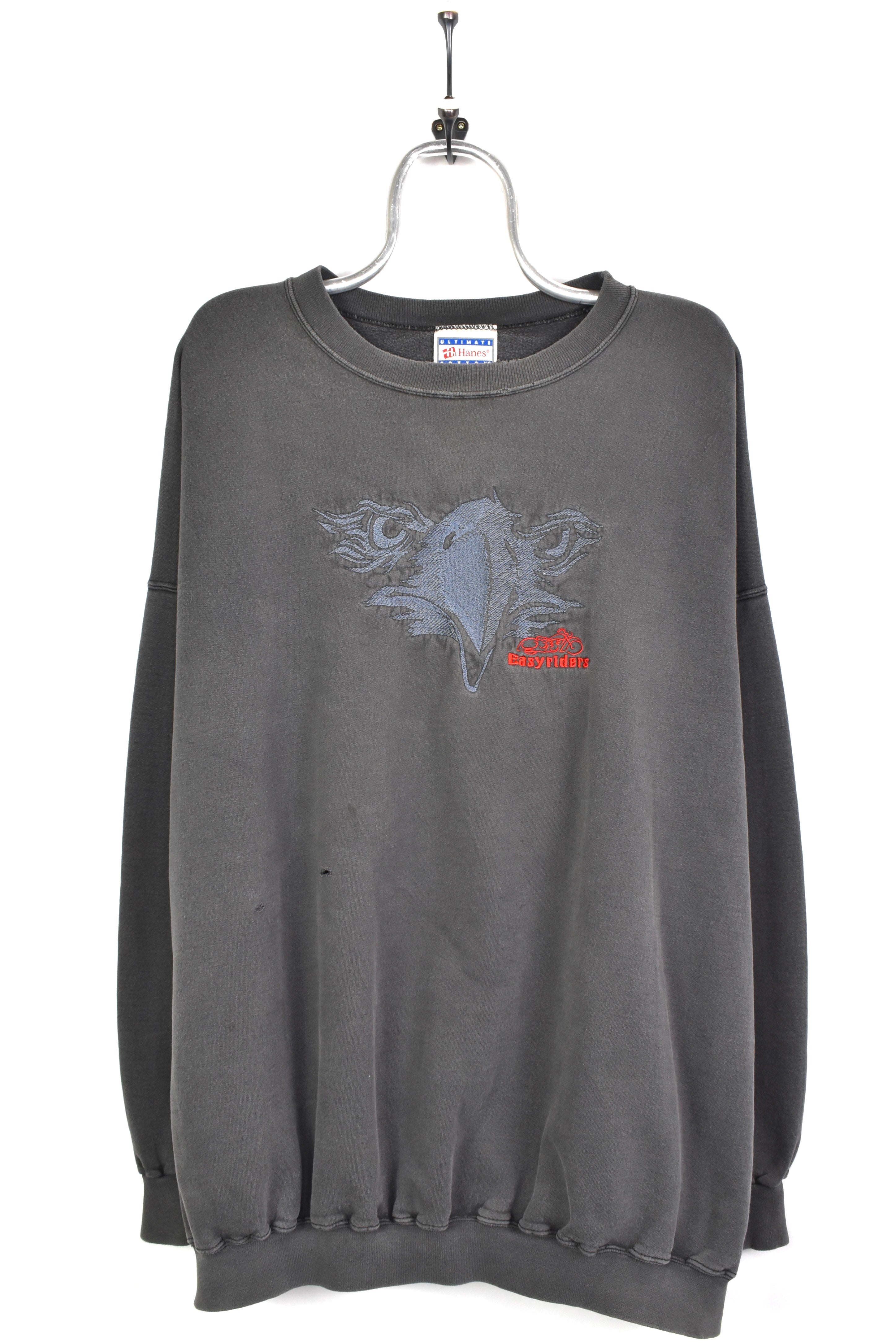 *RARE* Vintage Easy Riders movie embroidered grey sweatshirt | XXXL HARLEY DAVIDSON