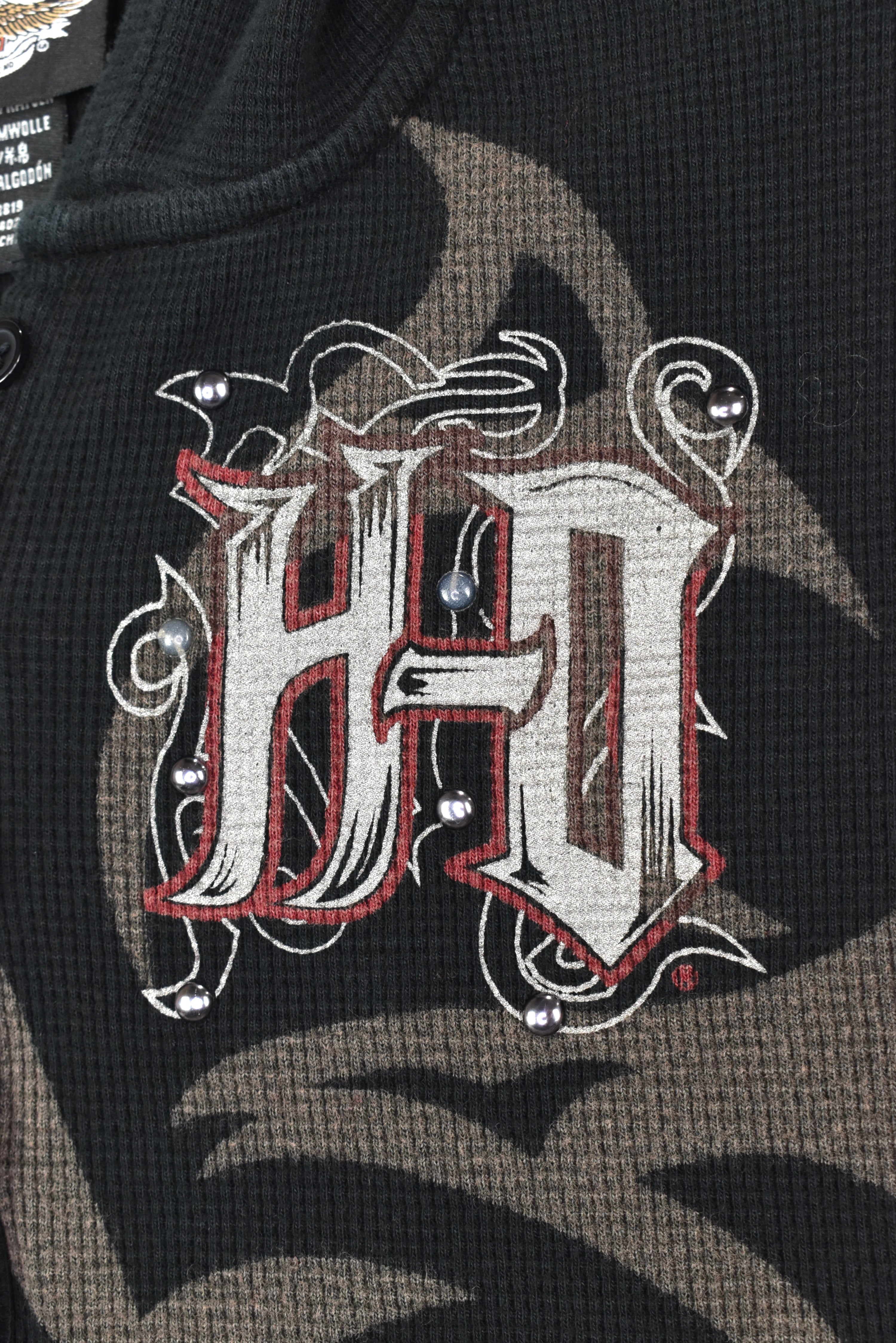 VINTAGE WOMEN'S HARLEY DAVIDSON BLACK HOODIE | MEDIUM HARLEY DAVIDSON