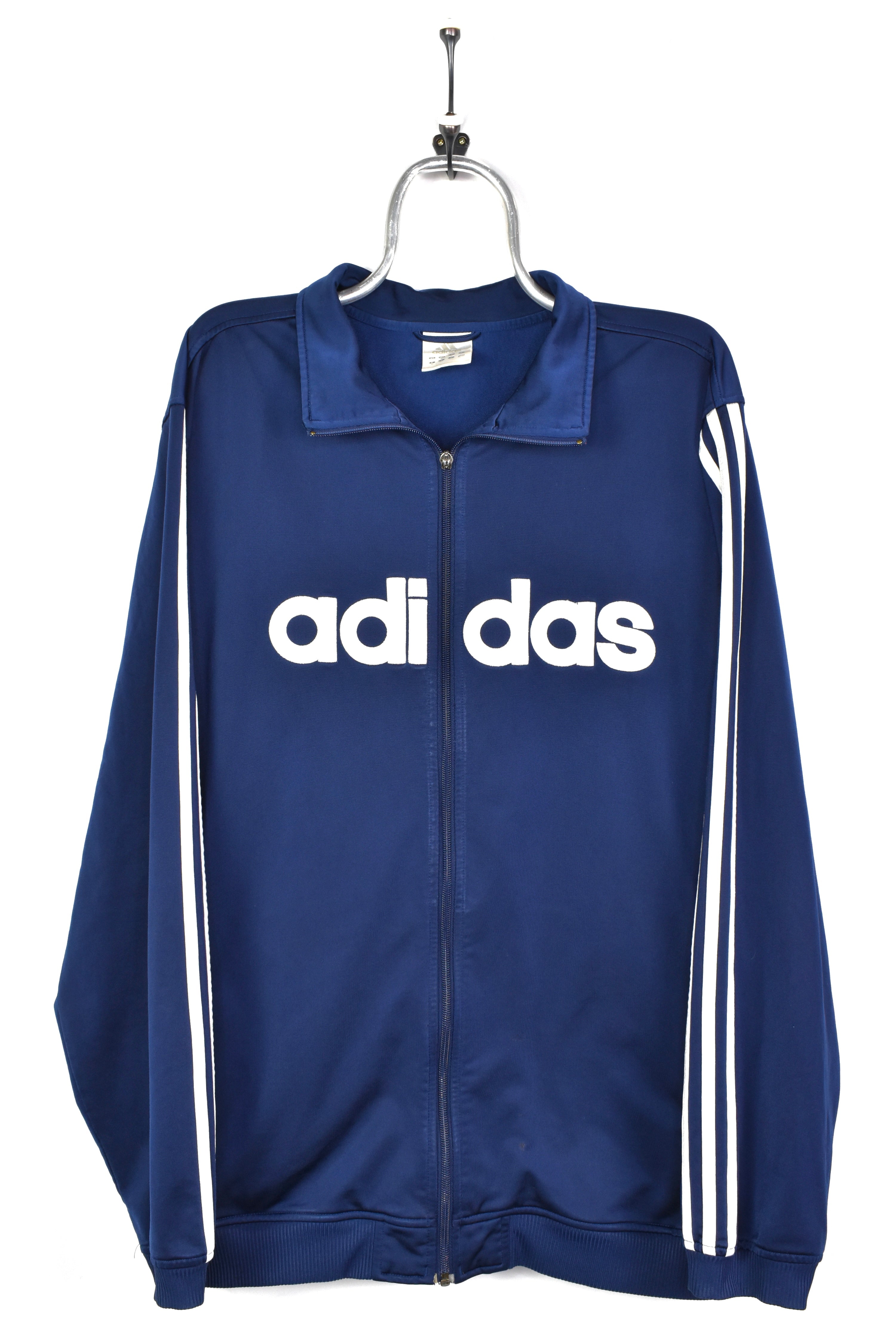 VINTAGE ADIDAS EMBROIDERED NAVY TRACK JACKET | XL ADIDAS