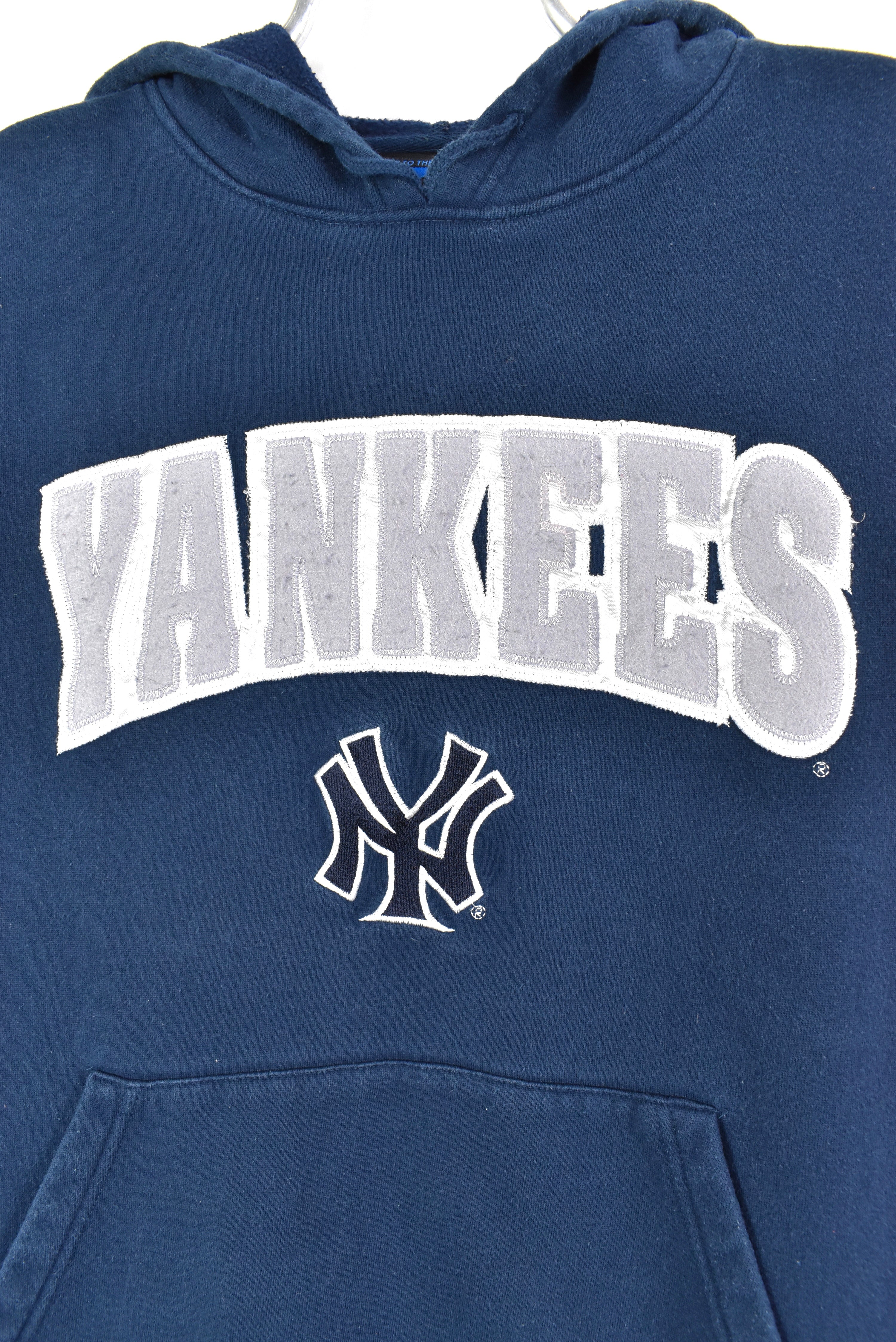 VINTAGE MLB NEW YORK YANKEES EMBROIDERED NAVY HOODIE | XL PRO SPORT