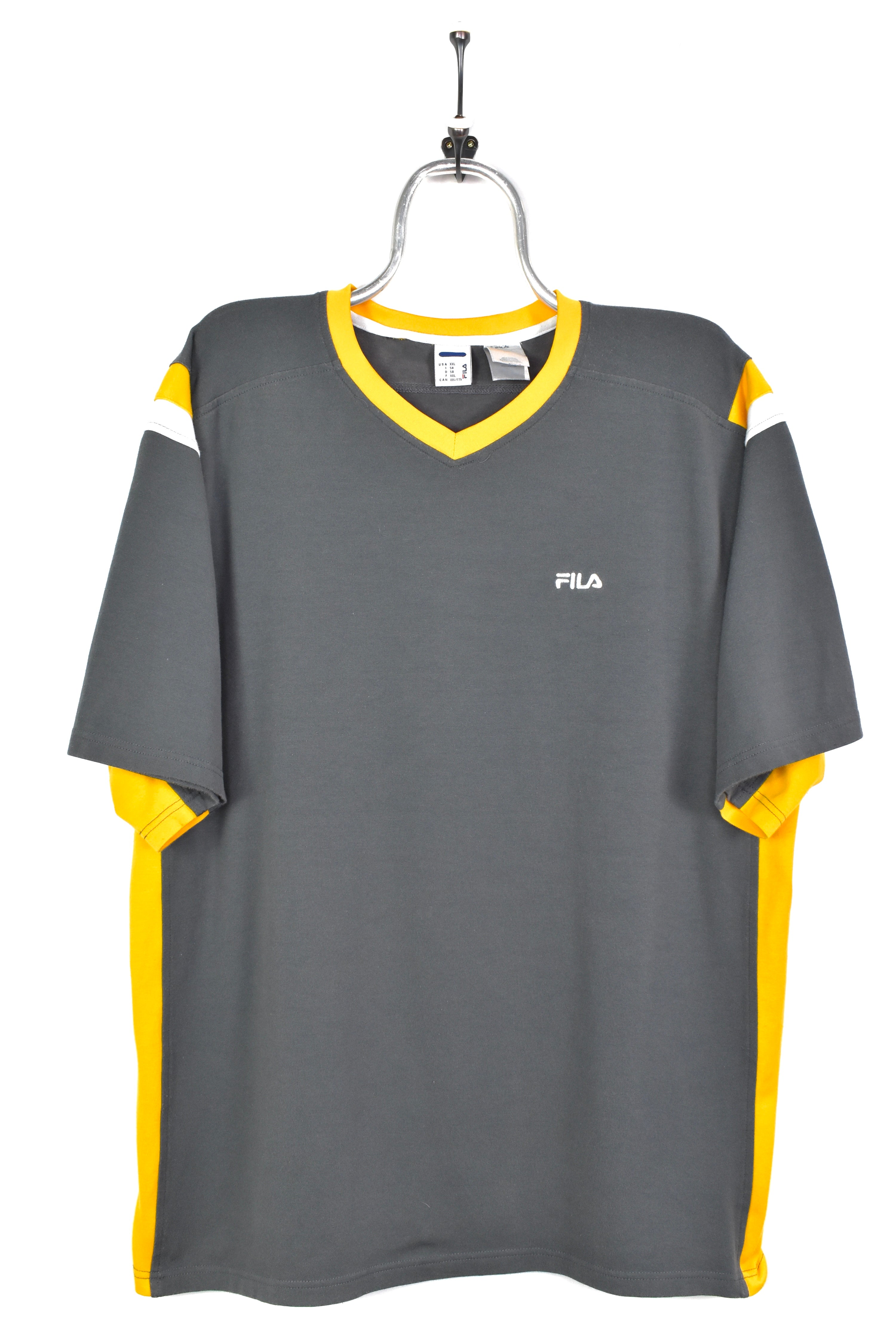 VINTAGE FILA EMBROIDERED GREY T-SHIRT | XXL FILA