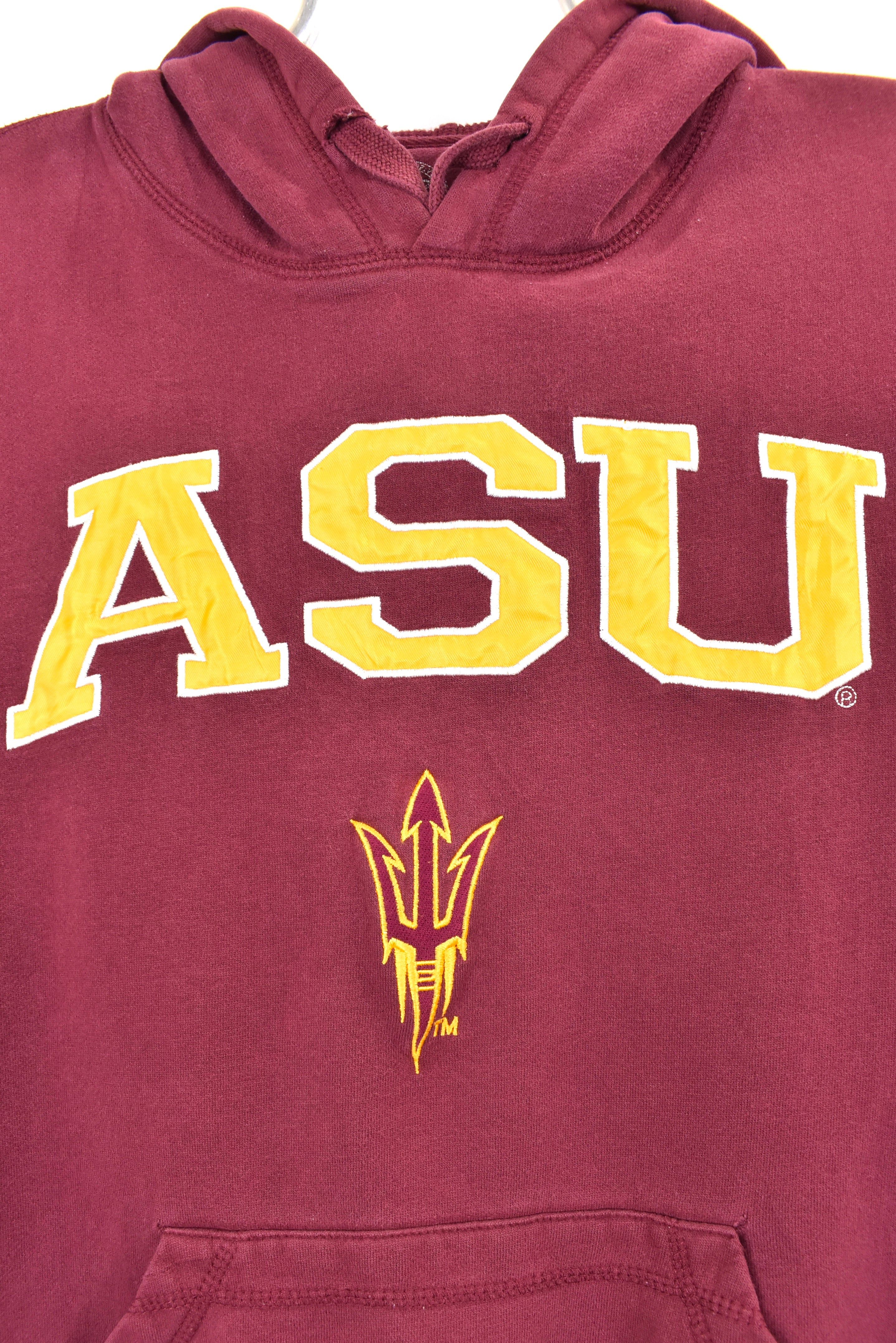 Vintage Arizona State University hoodie, burgundy embroidered sweatshirt - AU S COLLEGE