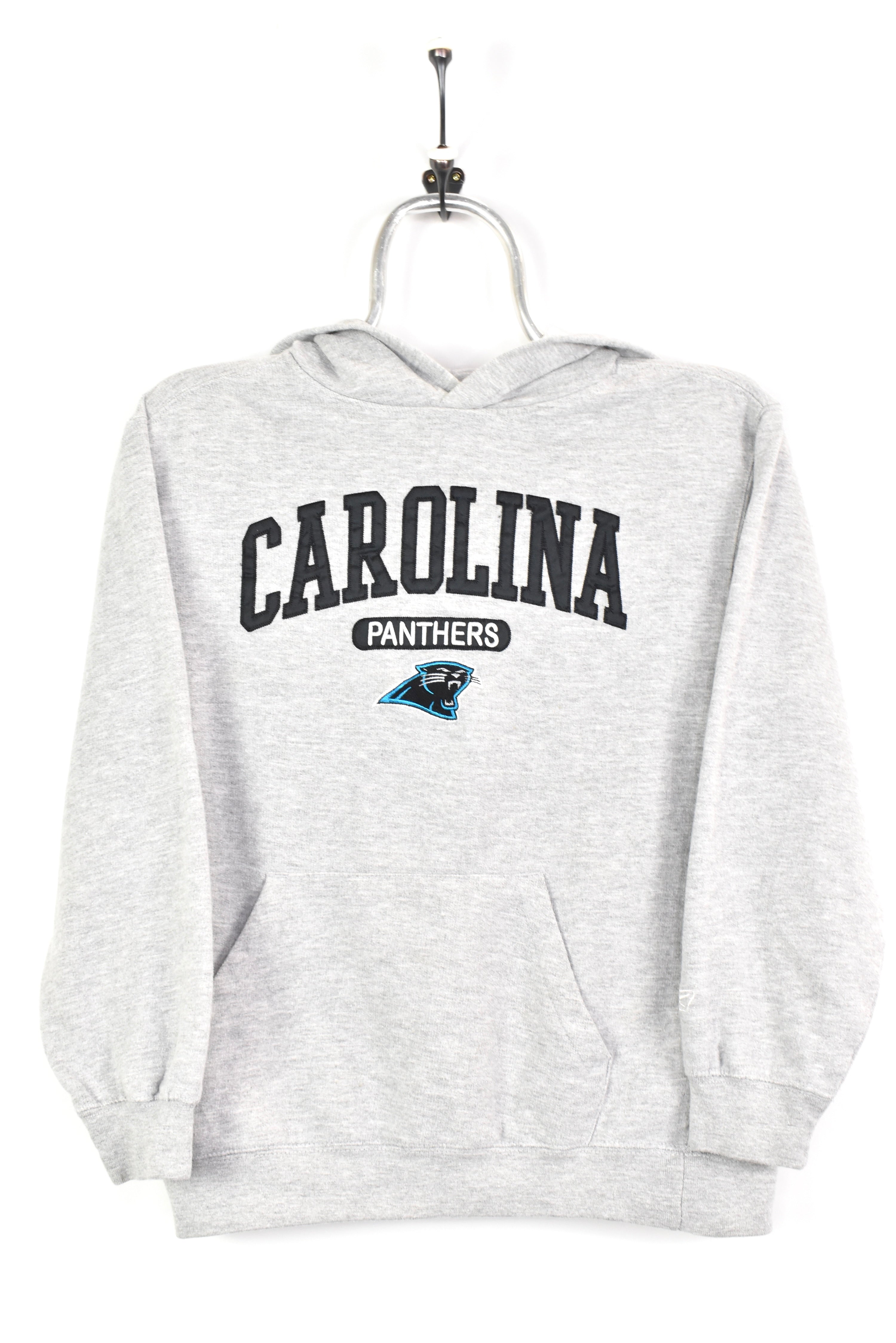 VINTAGE NFL CAROLINA PANTHERS EMBROIDERED GREY HOODIE | XS PRO SPORT