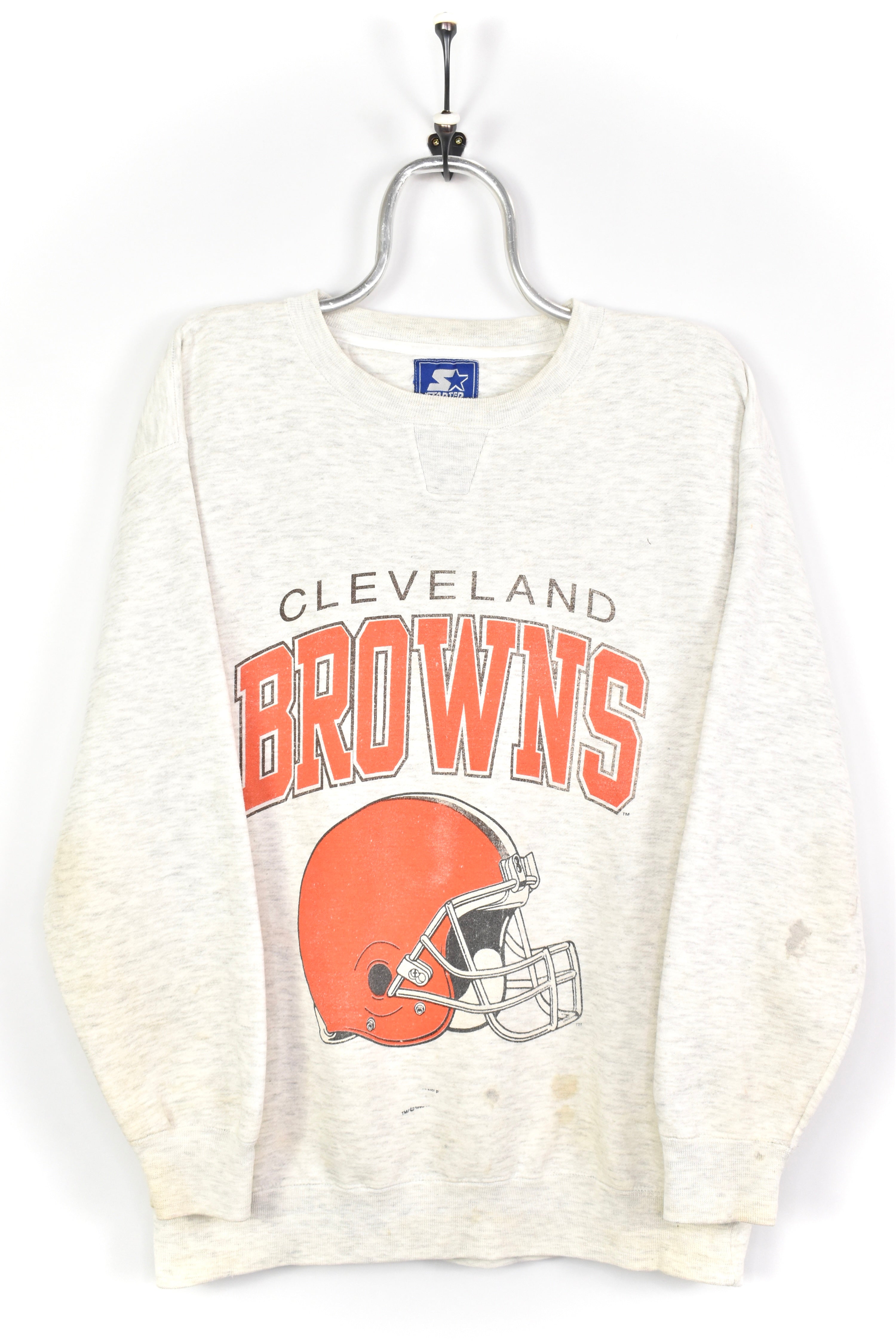 VINTAGE 1990 NFL CLEVELAND BROWNS GREY SWEATSHIRT | LARGE PRO SPORT