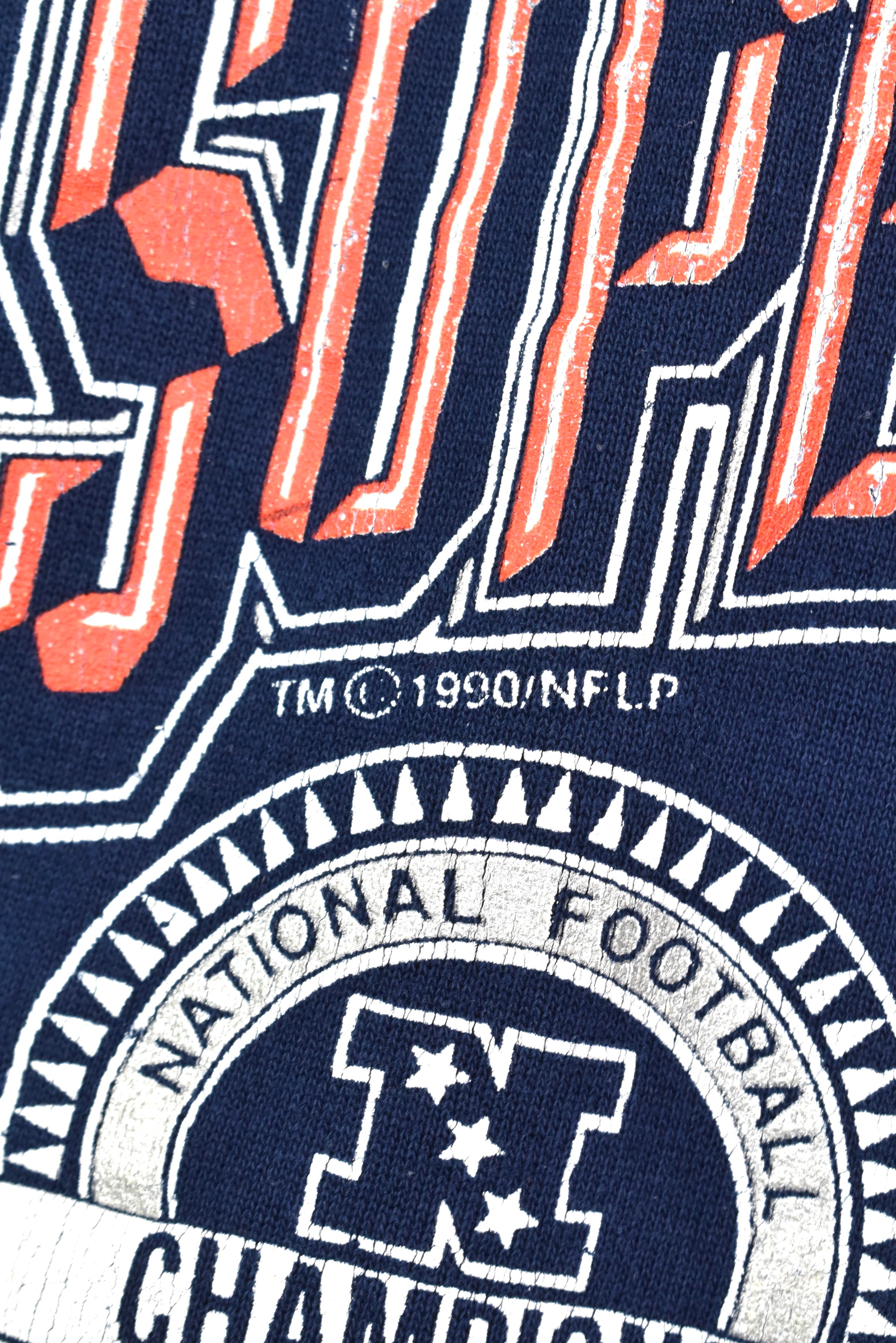 Vintage New York Giants sweatshirt, 1990 NFL Super Bowl graphic crewneck - small, navy blue PRO SPORT