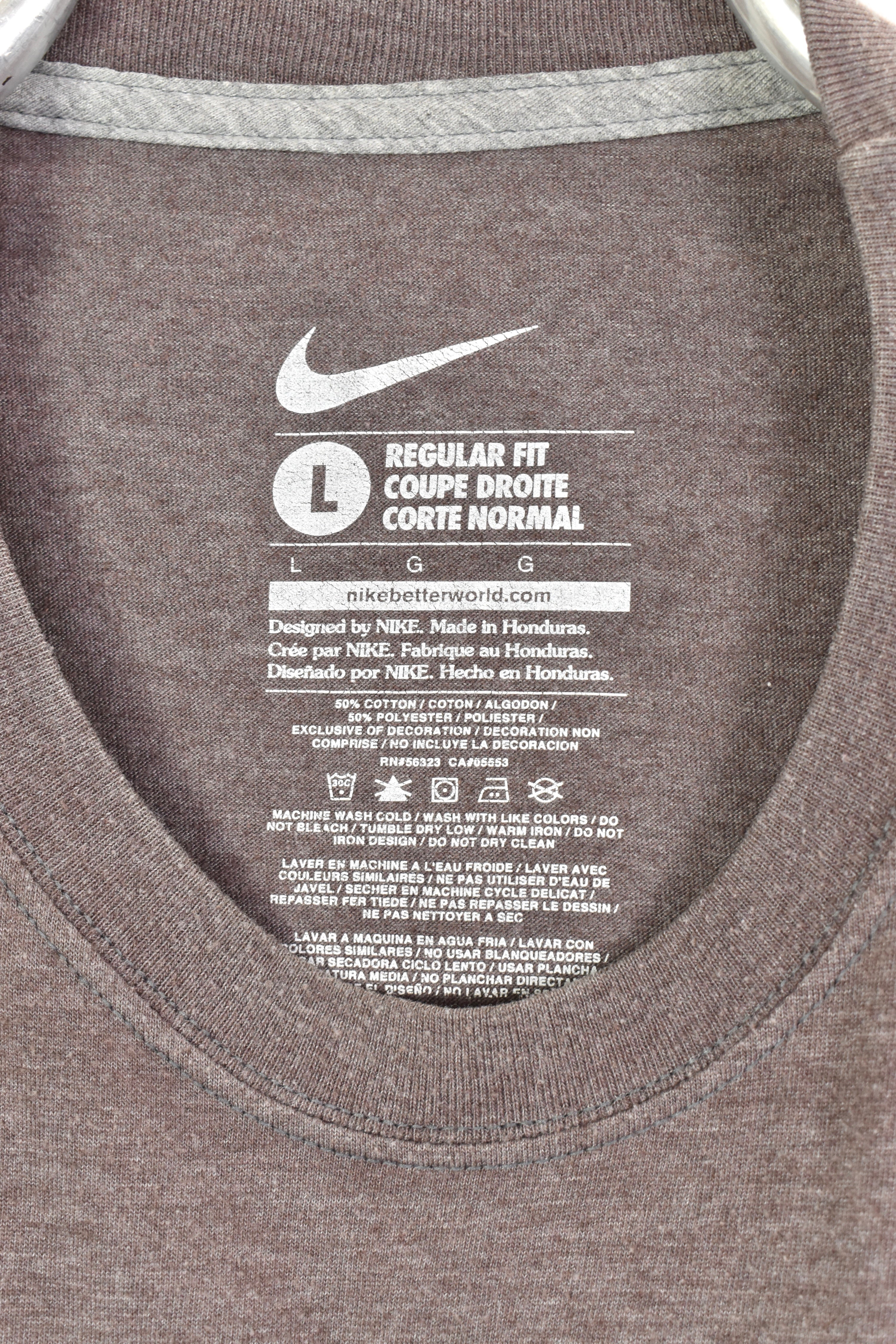 Modern Nike shirt, short sleeve graphic tee - medium, brown NIKE