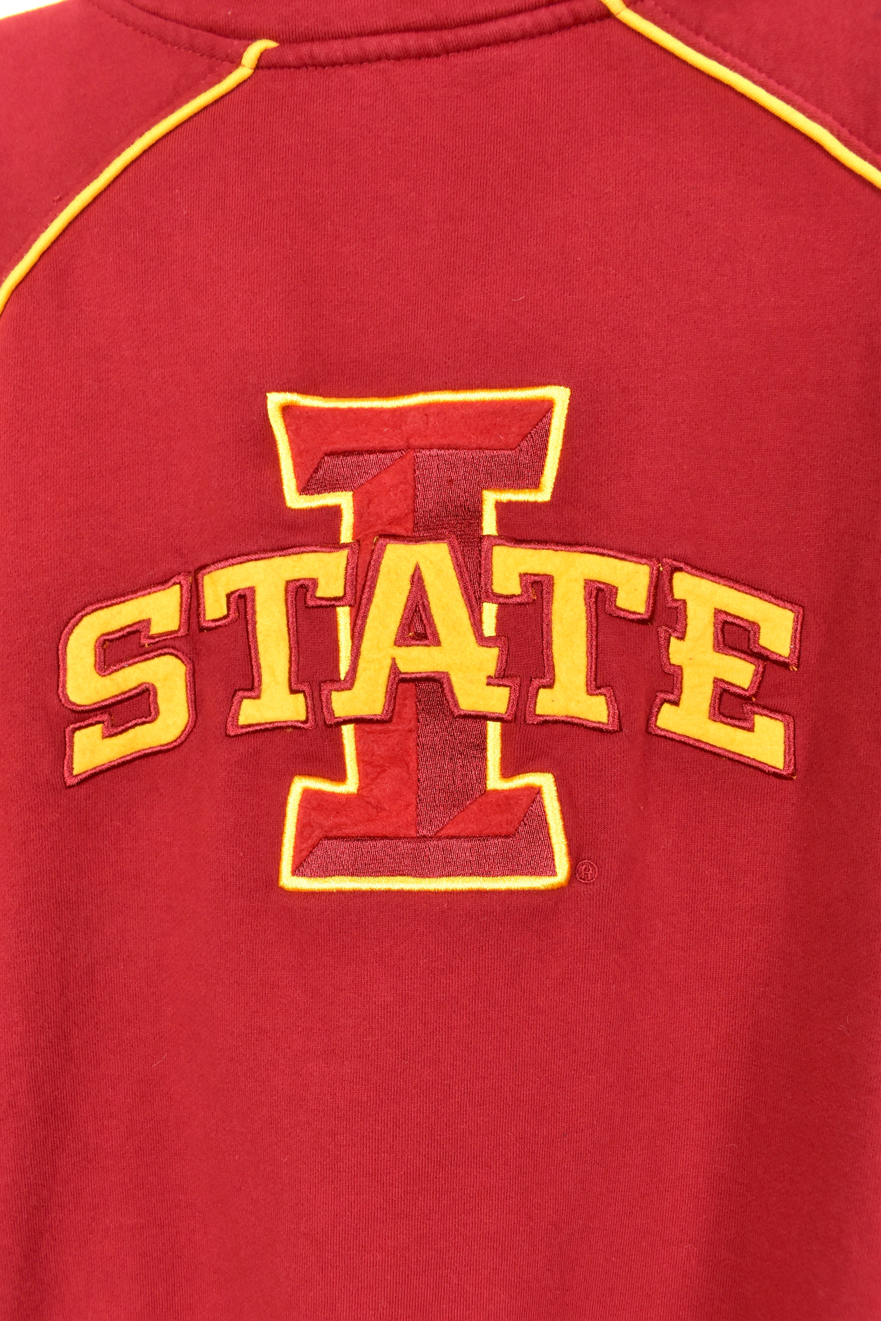 VINTAGE IOWA STATE UNIVERSITY EMBROIDERED 1/4 ZIP SWEATSHIRT | LARGE COLLEGE