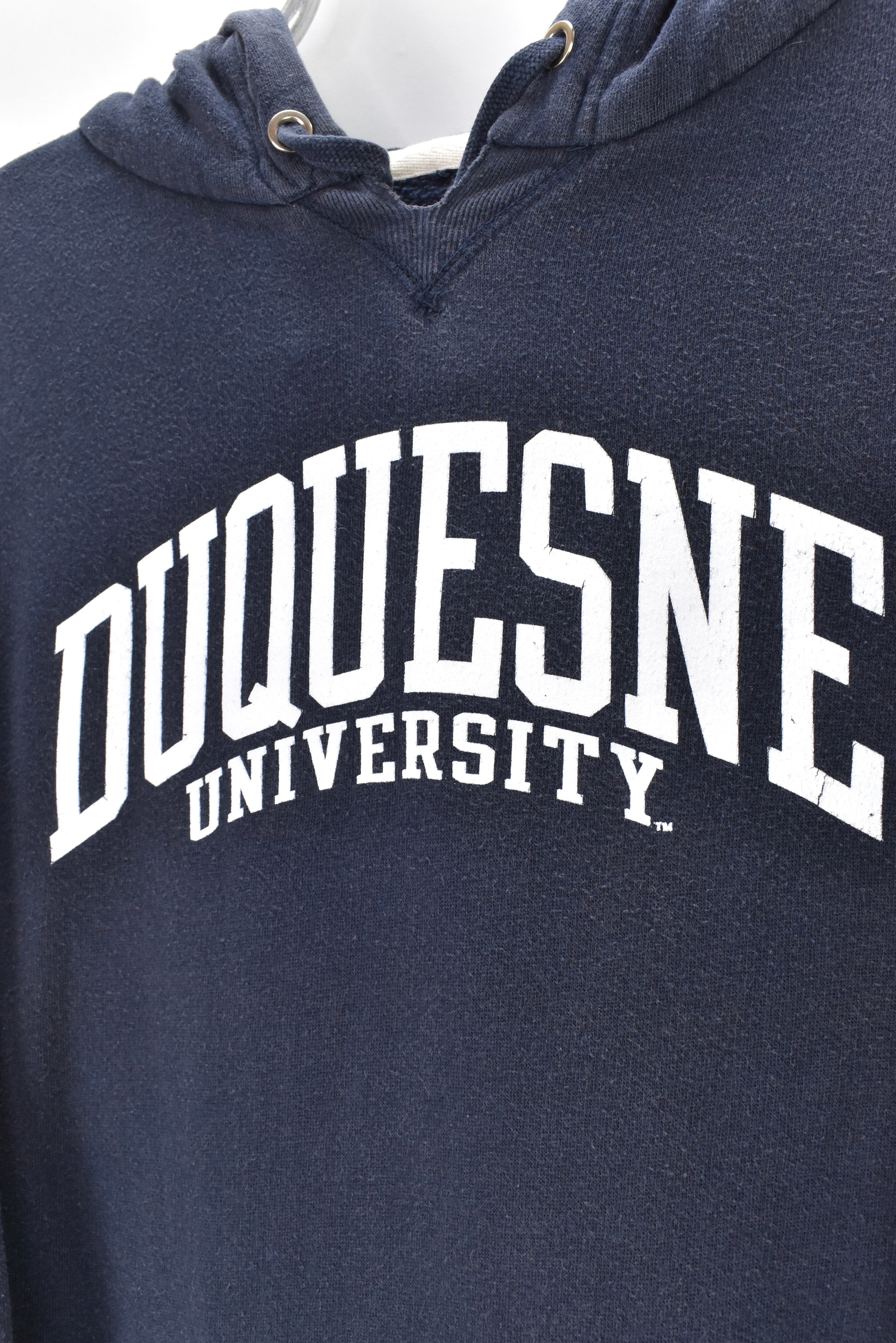 MODERN DUQUESNE UNIVERSITY NAVY HOODIE | SMALL COLLEGE