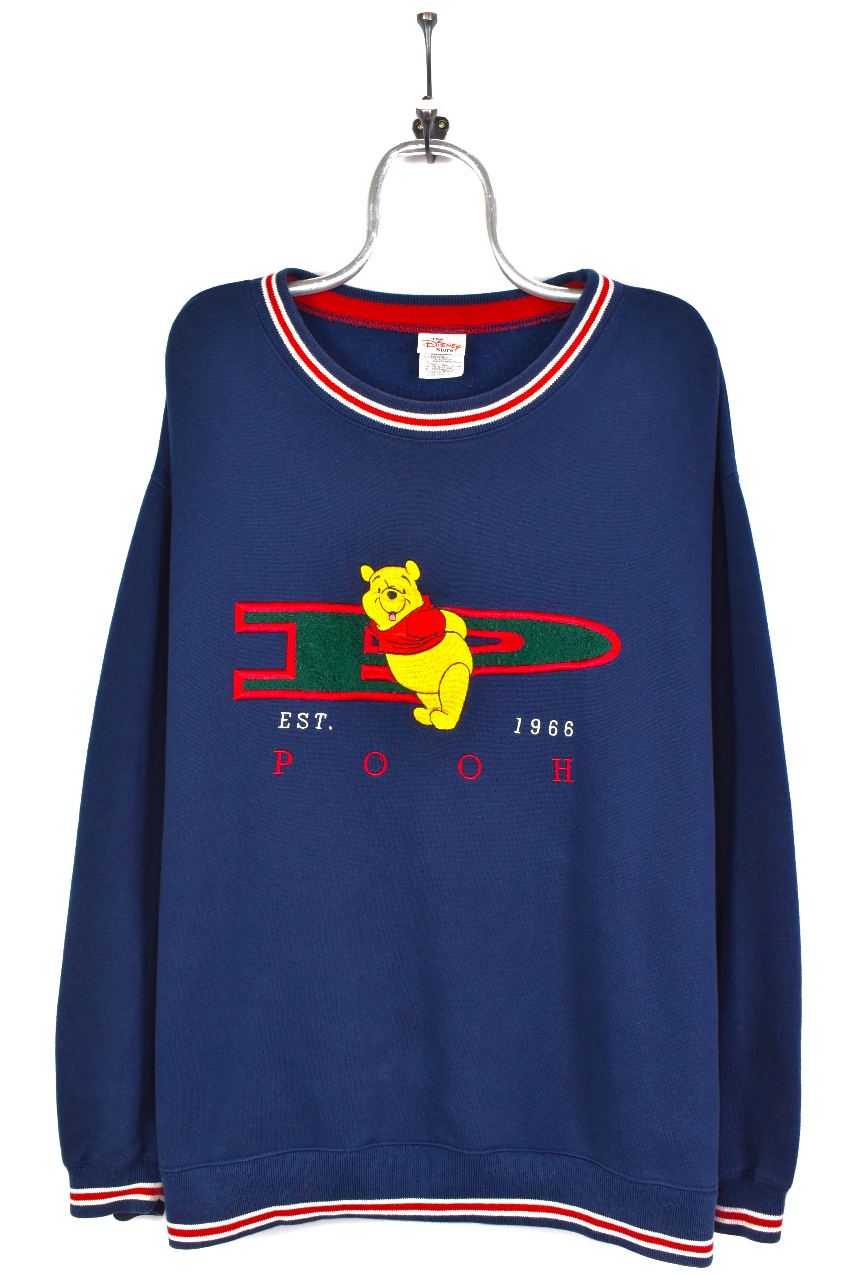 VINTAGE DISNEY WINNIE THE POOH EMBROIDERED NAVY SWEATSHIRT | XXL DISNEY / CARTOON
