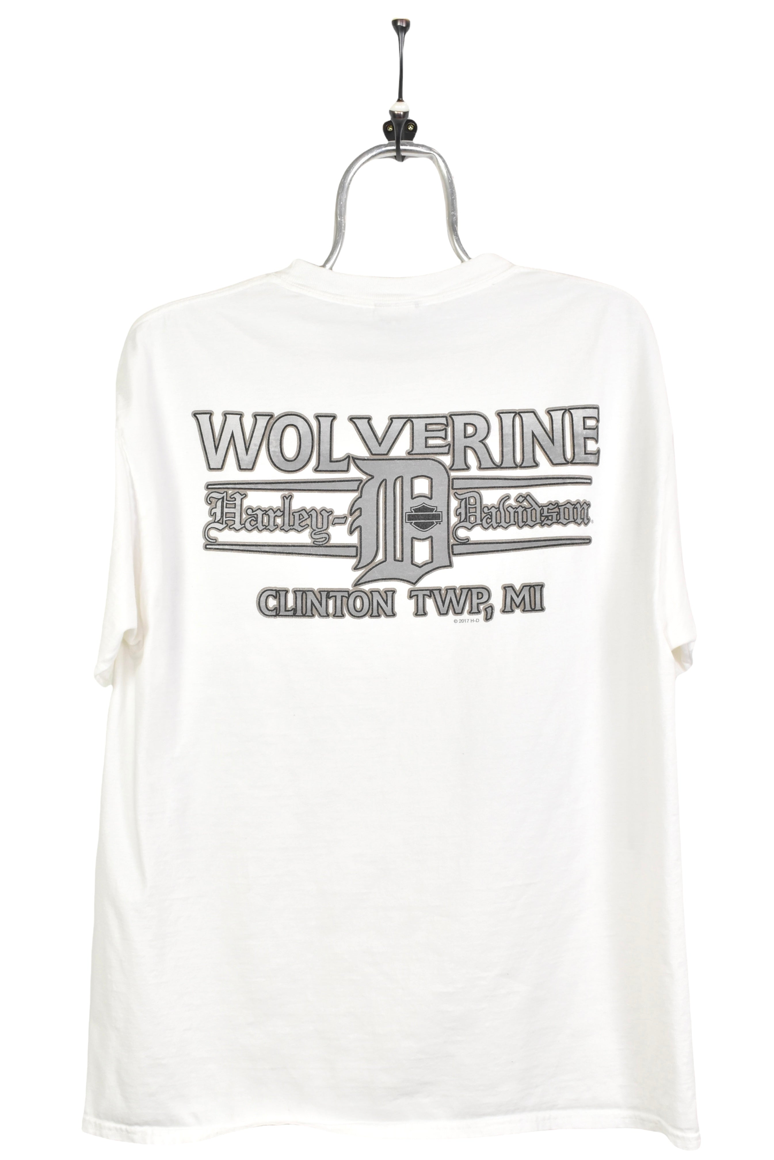 Modern Harley Davidson shirt, 2017 white graphic tee - AU L HARLEY DAVIDSON