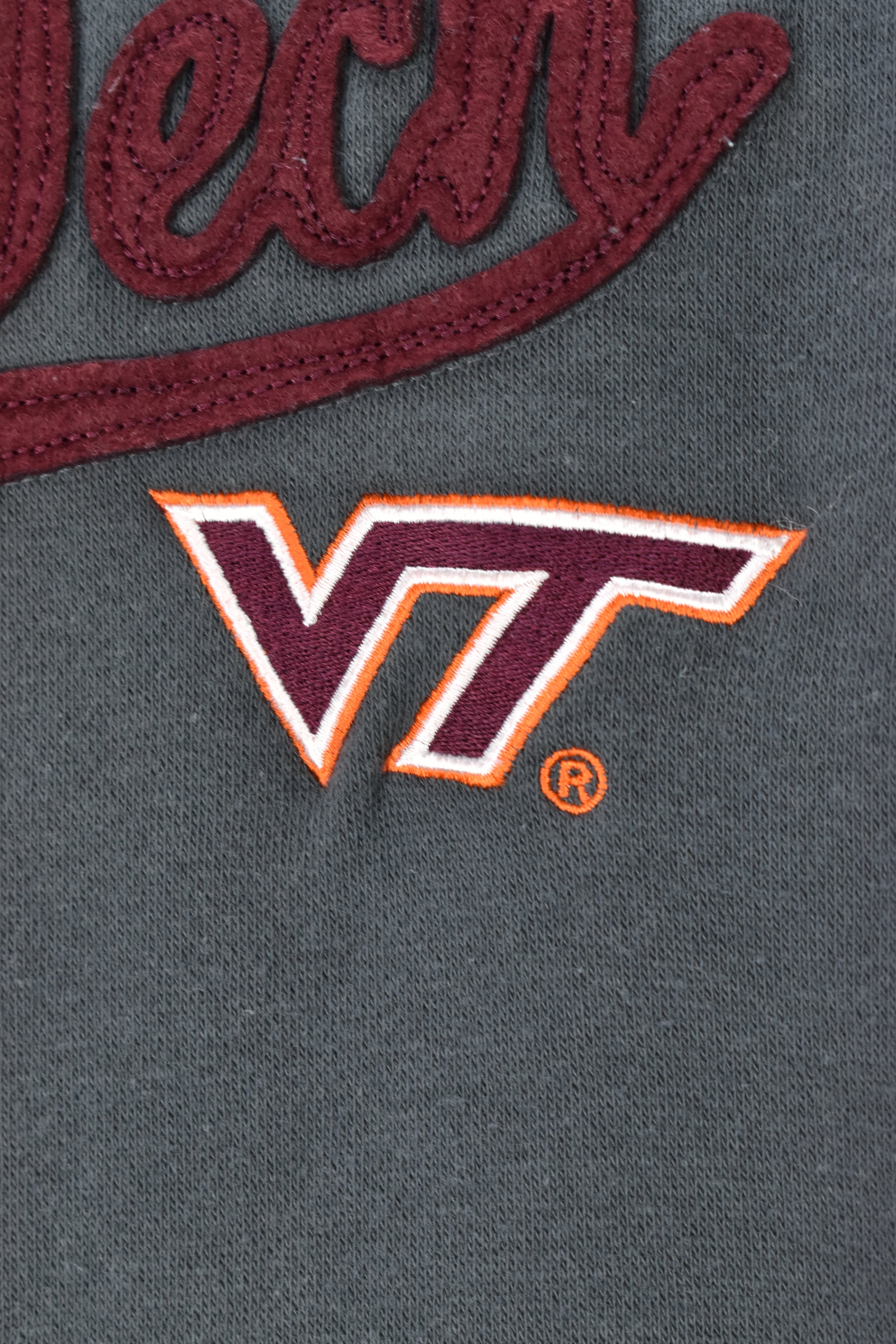 VINTAGE VIRGINIA TECH UNIVERSITY GREY HOODIE | XL COLLEGE