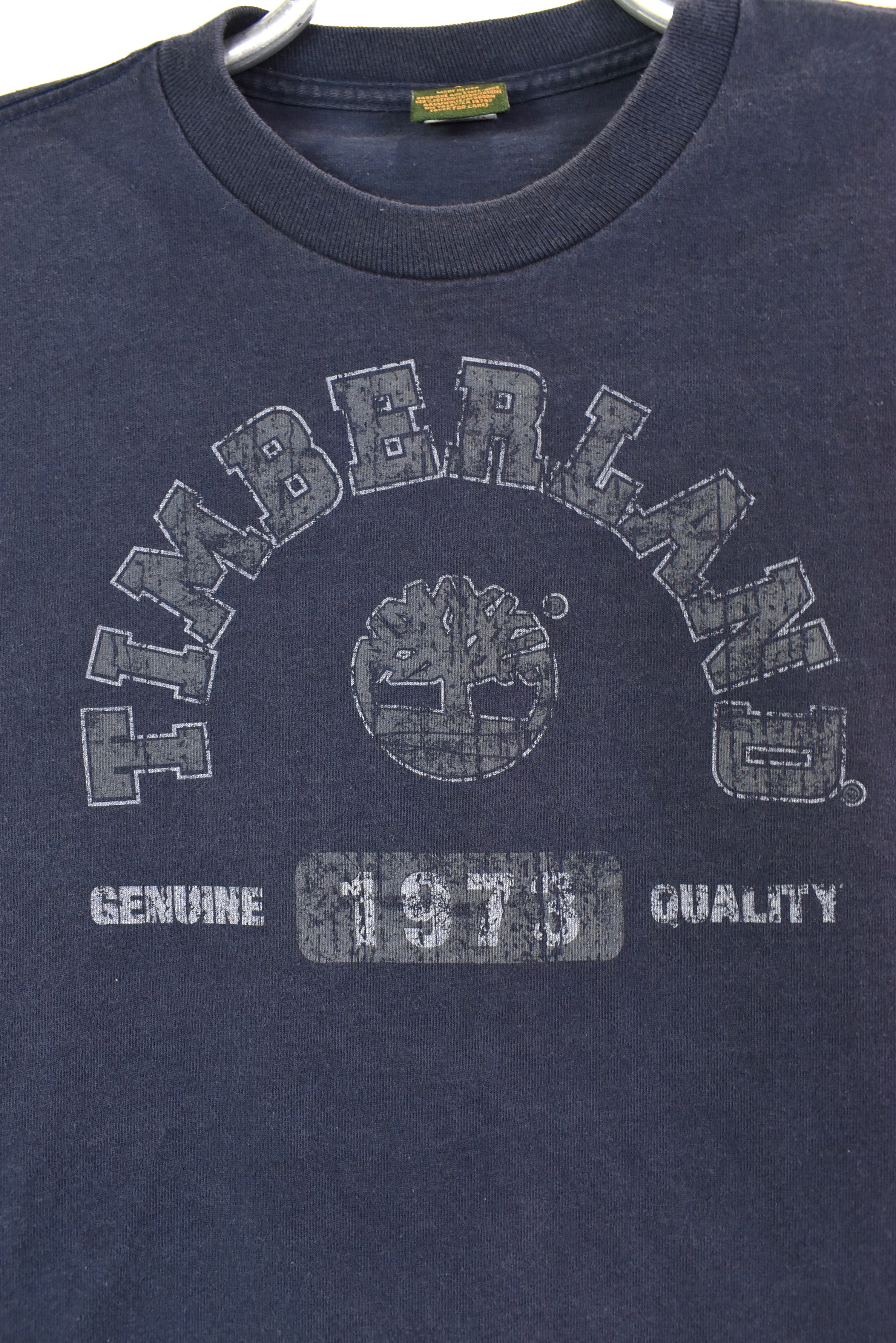 Vintage Timberland shirt, long sleeve navy blue graphic tee - AU L TIMBERLAND