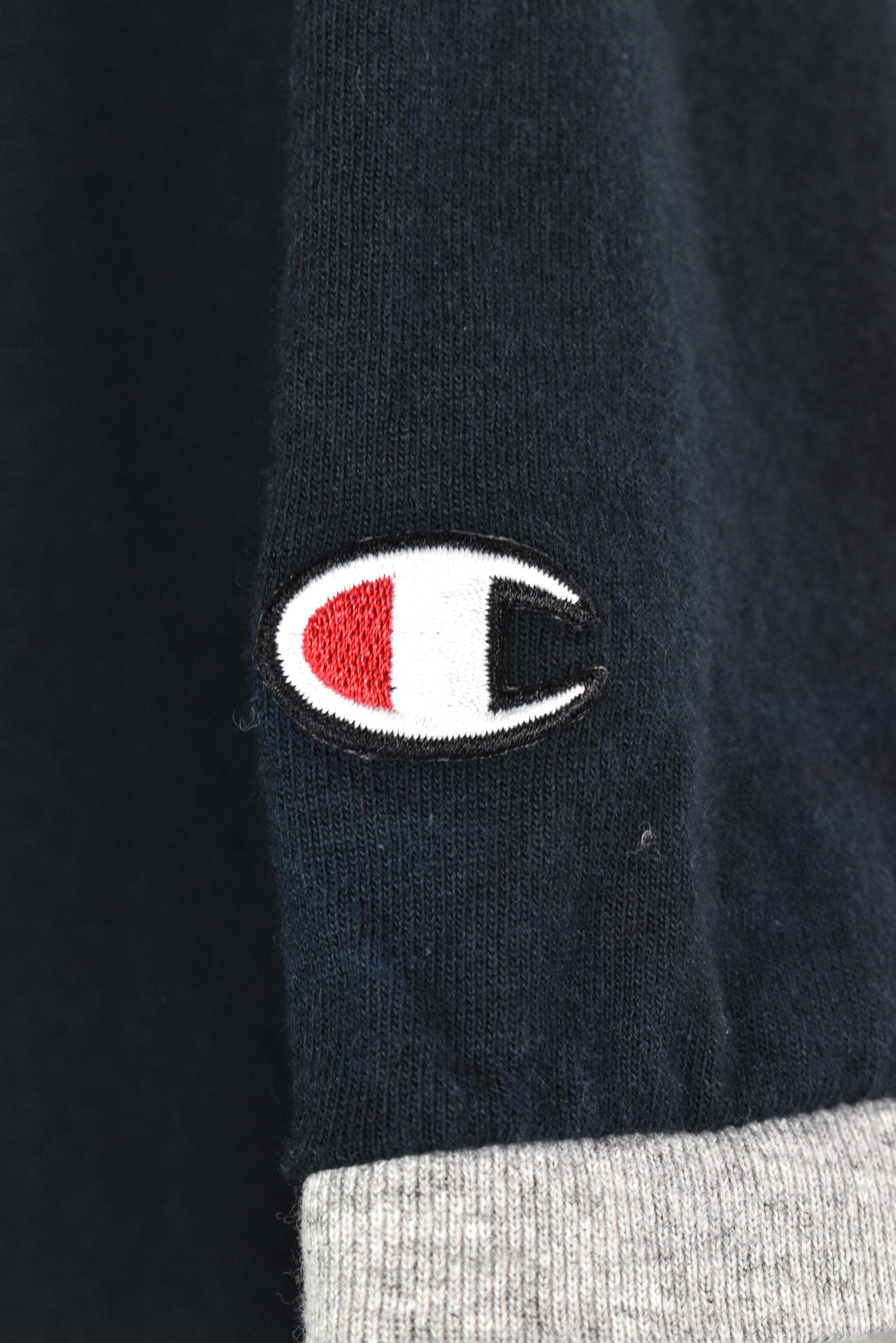 VINTAGE CHAMPION BLACK EMBROIDERED T-SHIRT | XXL CHAMPION