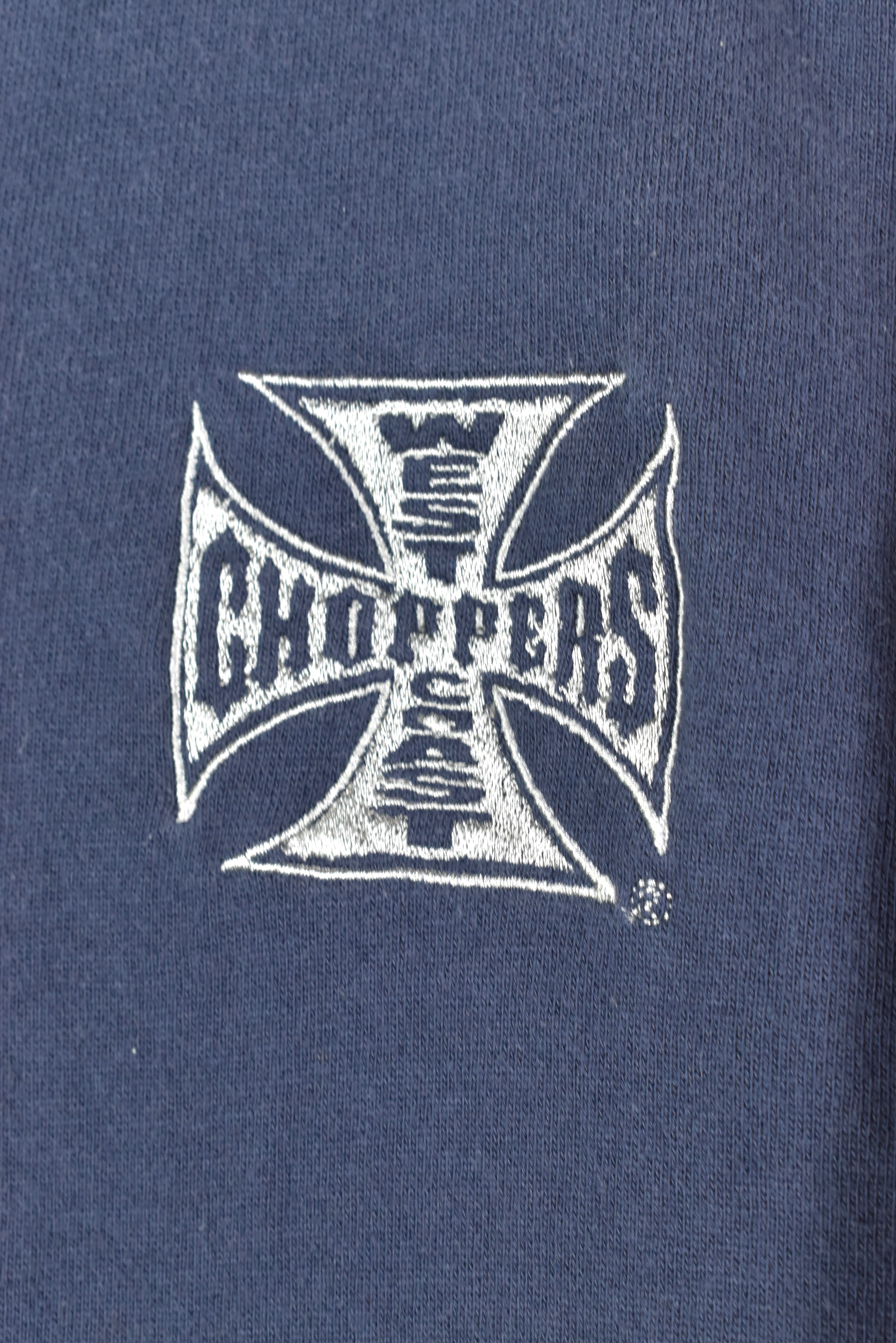 VINTAGE WEST COAST CHOPPERS EMBROIDERED NAVY HOODIE | XXL HARLEY DAVIDSON