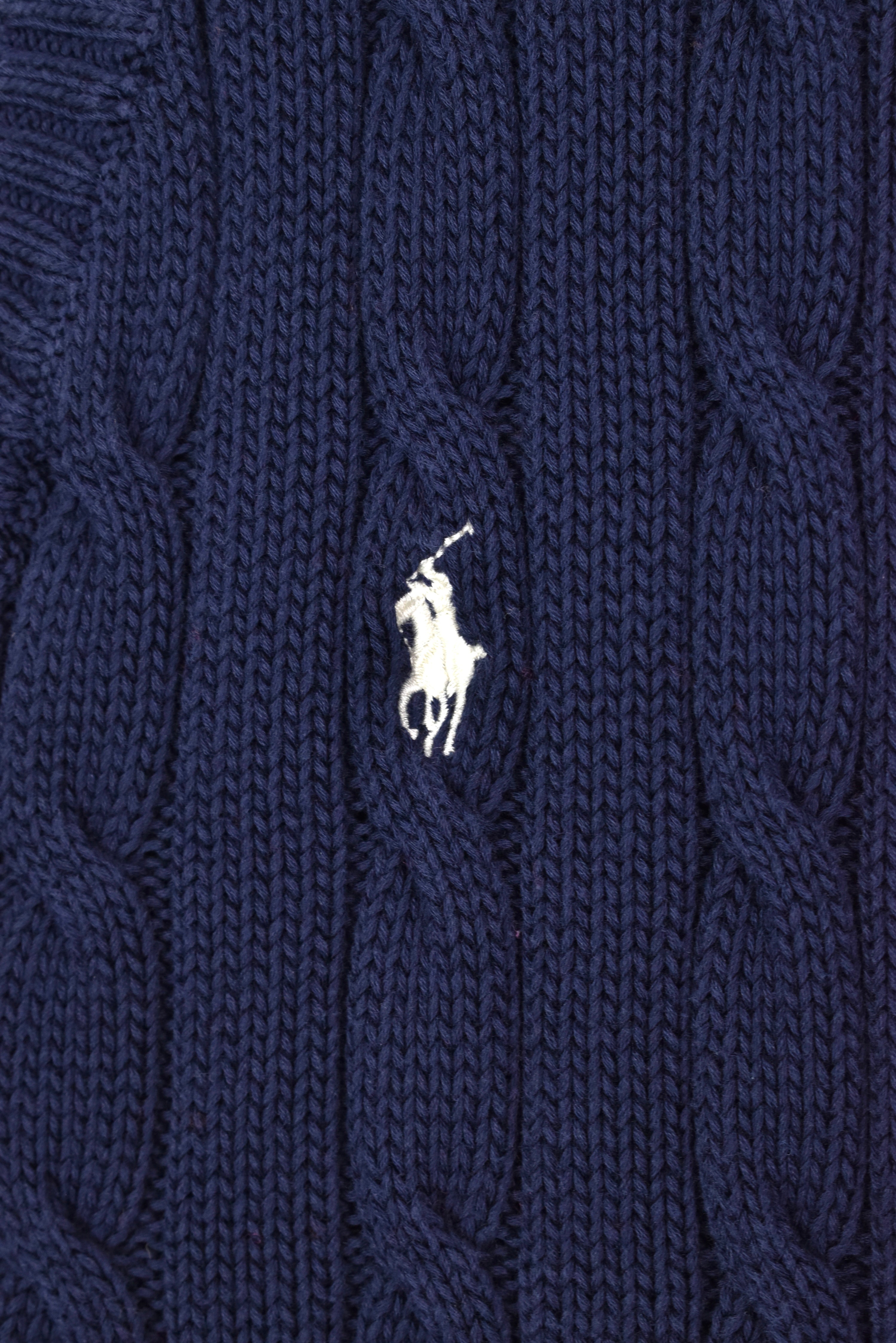 VINTAGE WOMEN'S RALPH LAUREN NAVY KNIT SWEATSHIRT | MEDIUM RALPH LAUREN