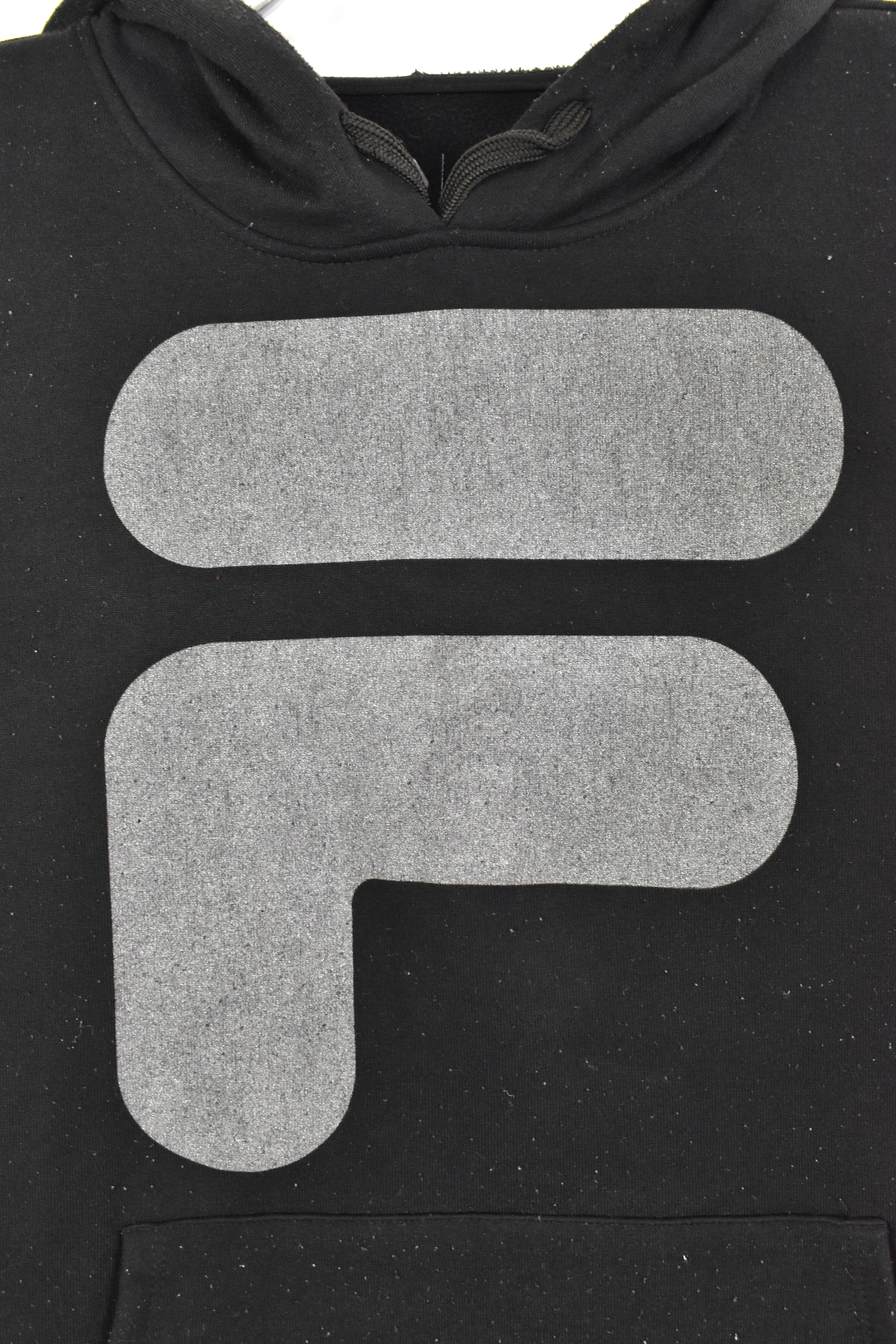 Modern Fila hoodie, long sleeve graphic sweatshirt - small, black FILA