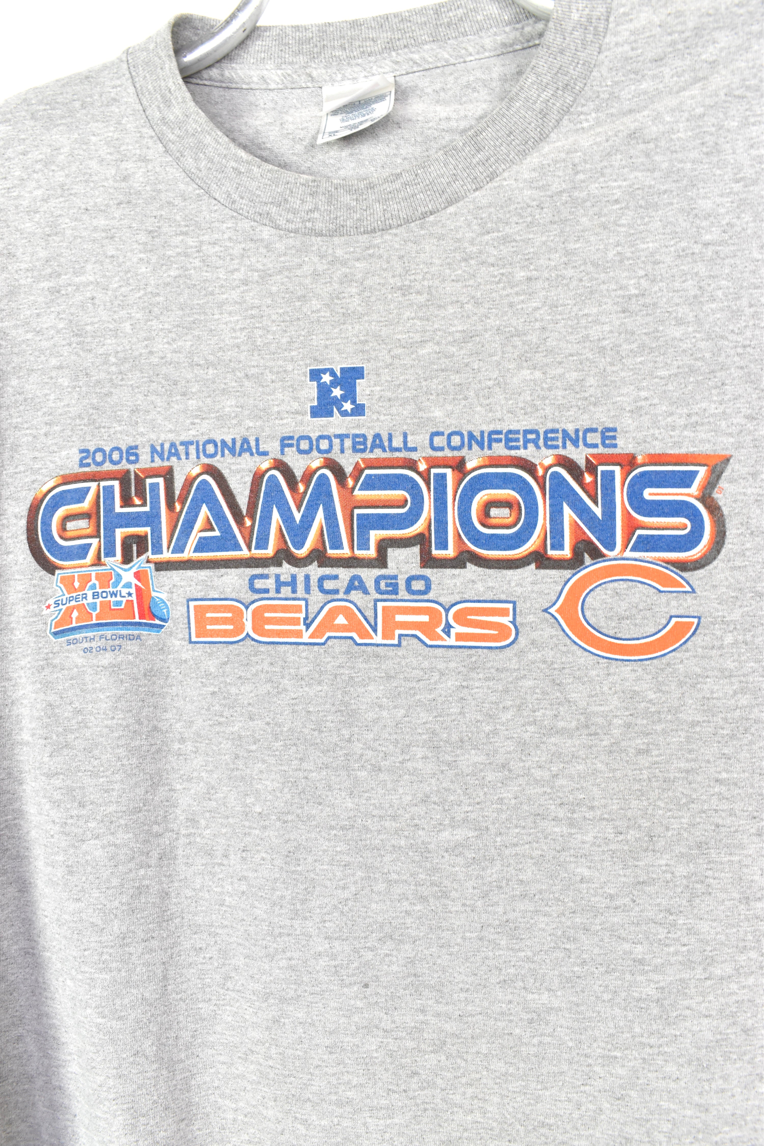 VINTAGE NFL CHICAGO BEARS GREY LONG SLEEVED T-SHIRT | XL PRO SPORT