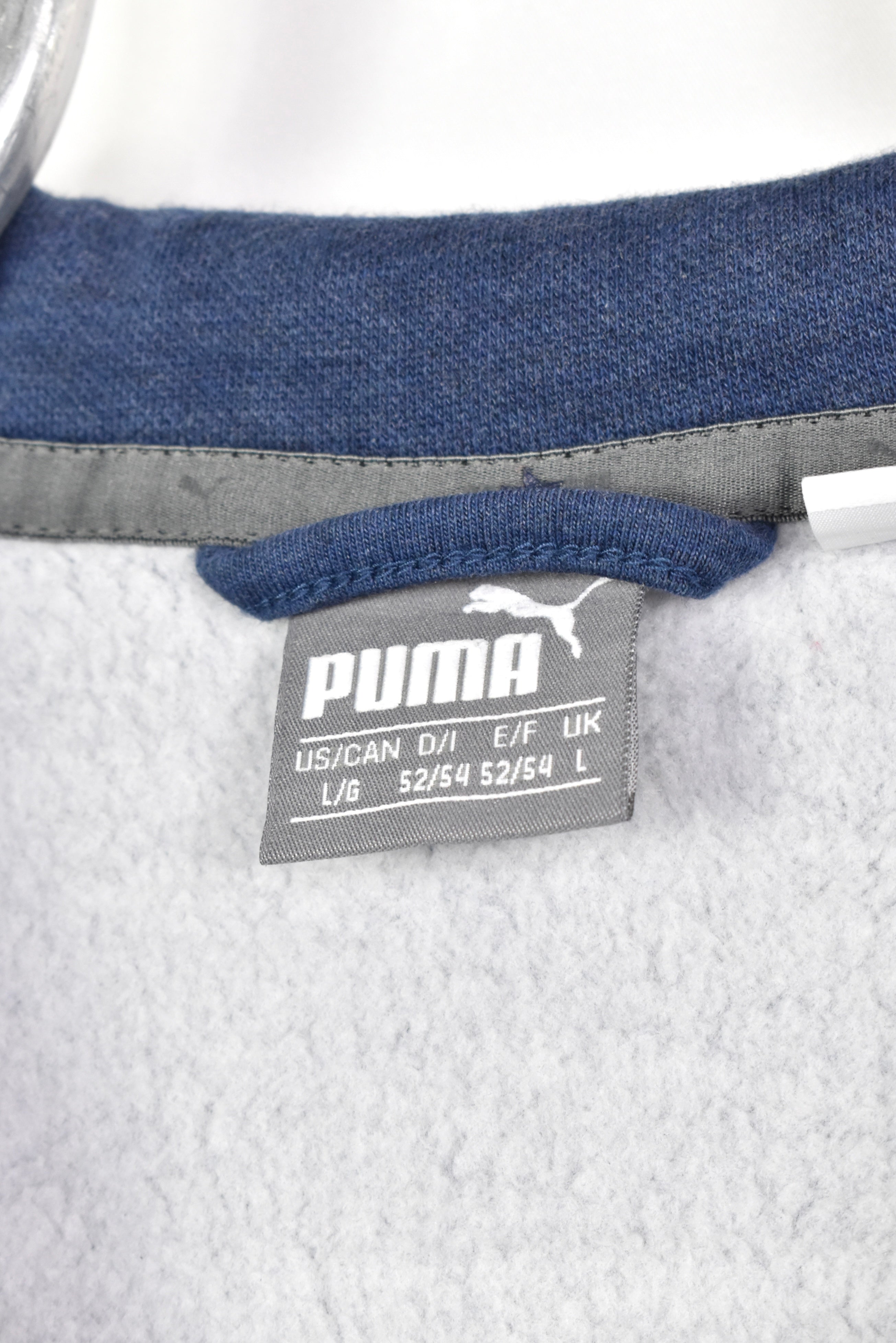 Vintage Puma sweatshirt, long sleeve blue embroidered jacket - AU L PUMA