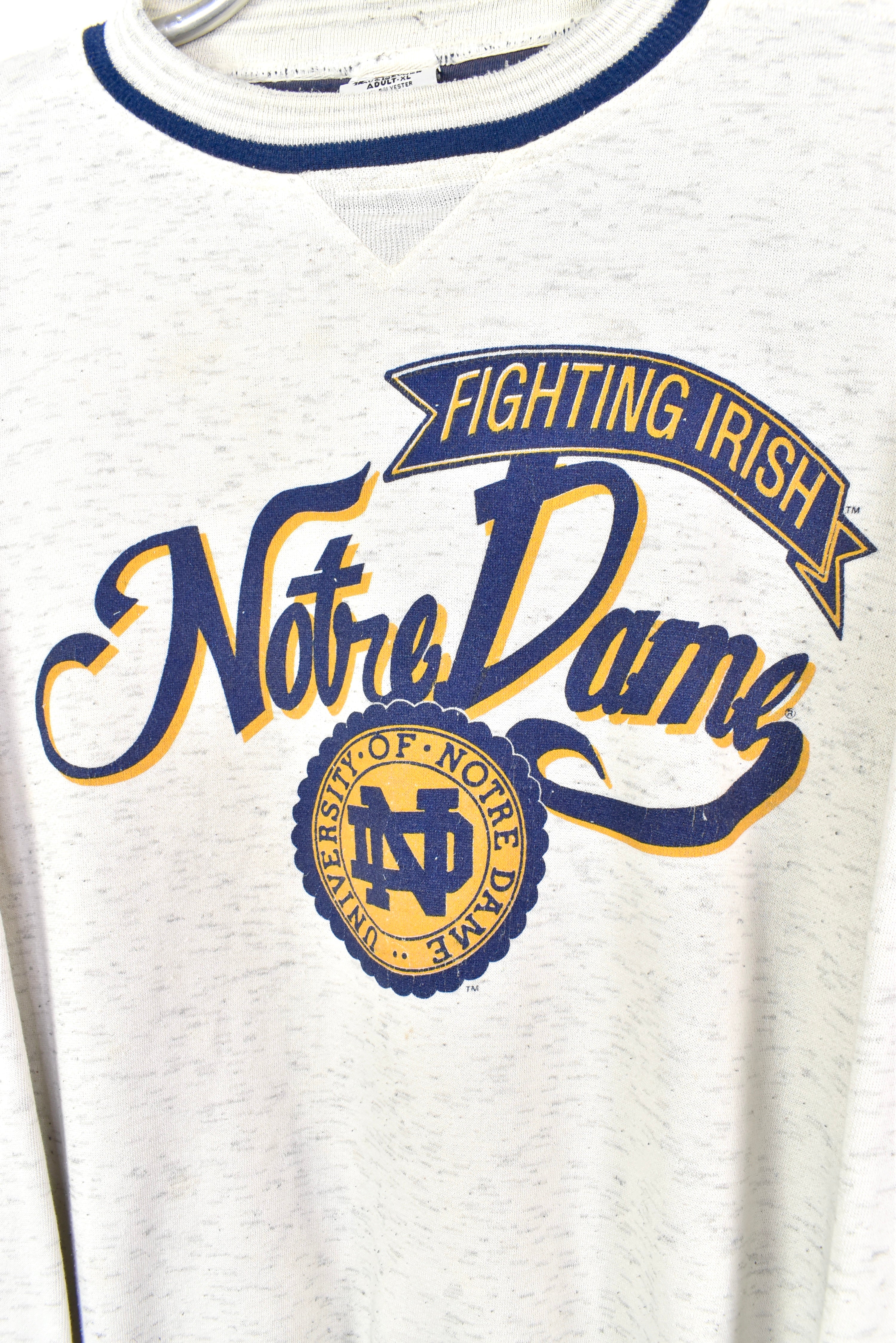 VINTAGE NOTRE DAME UNIVERSITY GREY SWEATSHIRT | XL COLLEGE