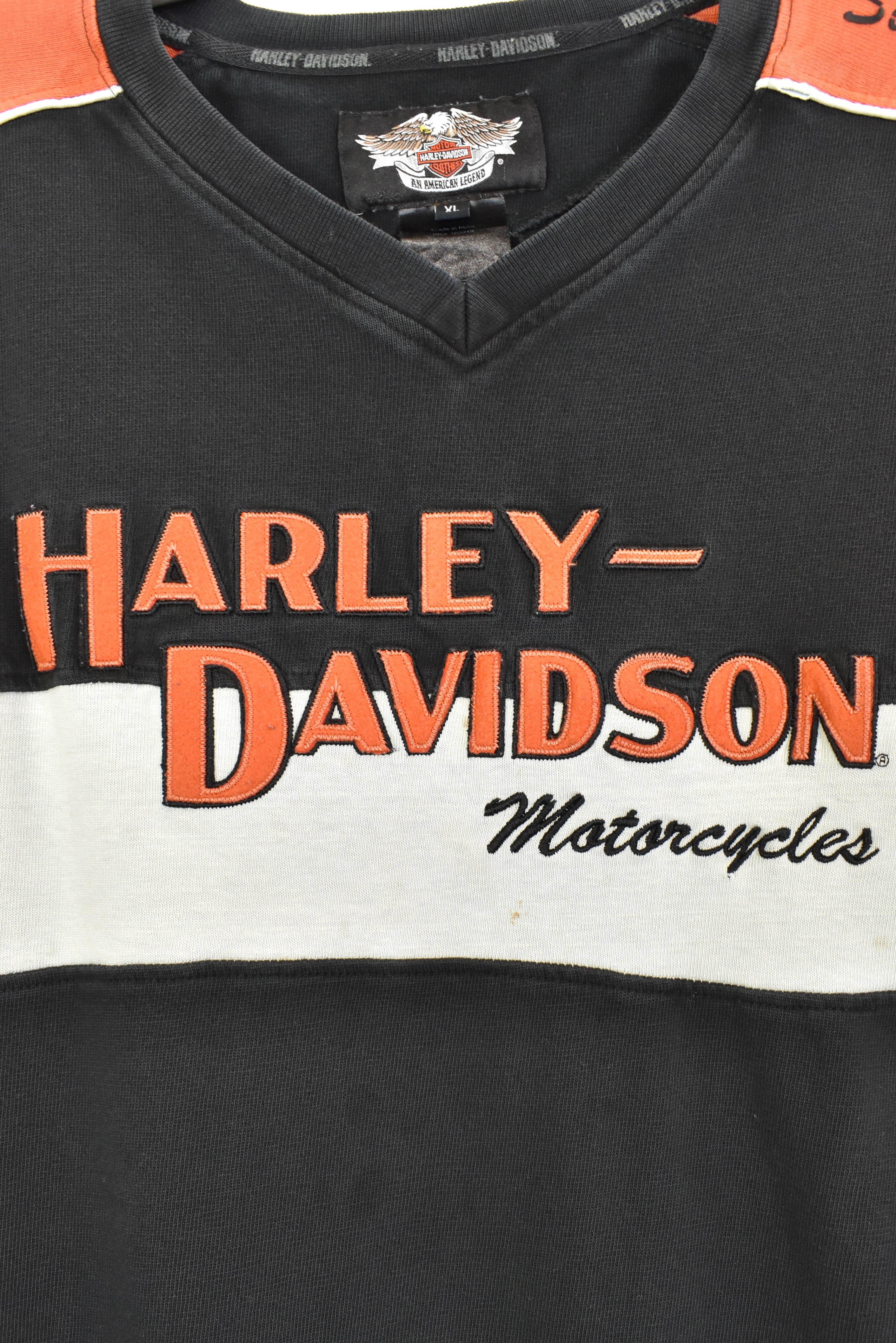 Vintage Harley Davidson embroidered black sweatshirt | XL HARLEY DAVIDSON