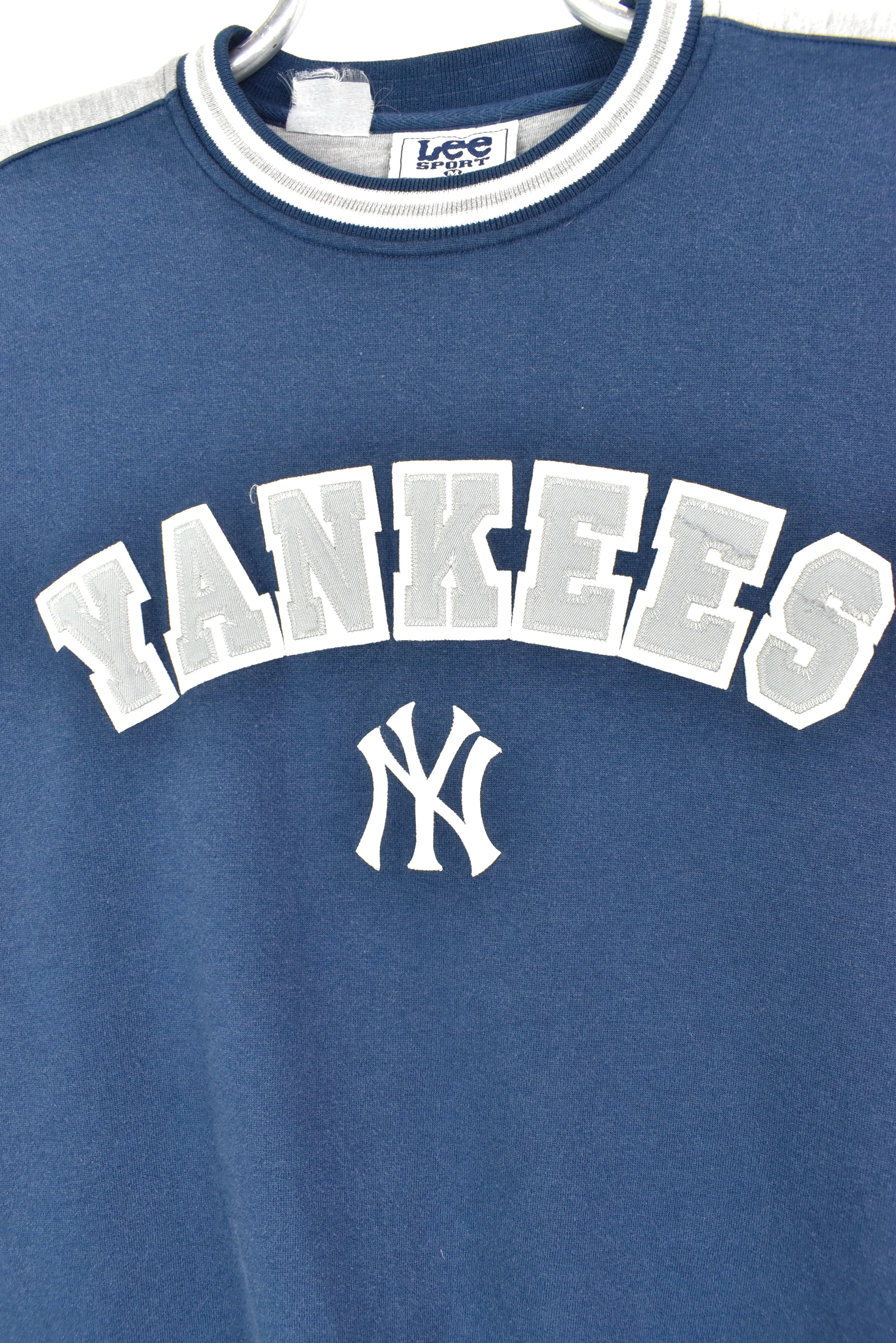 VINTAGE MLB NEW YORK YANKEES EMBROIDERED NAVY SWEATSHIRT | LARGE PRO SPORT