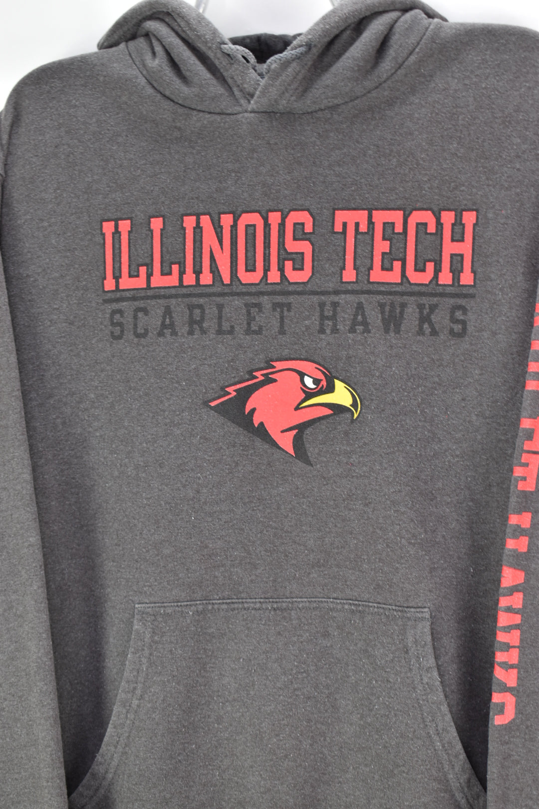 VINTAGE ILLINOIS TECH UNIVERSITY GREY HOODIE | MEDIUM COLLEGE