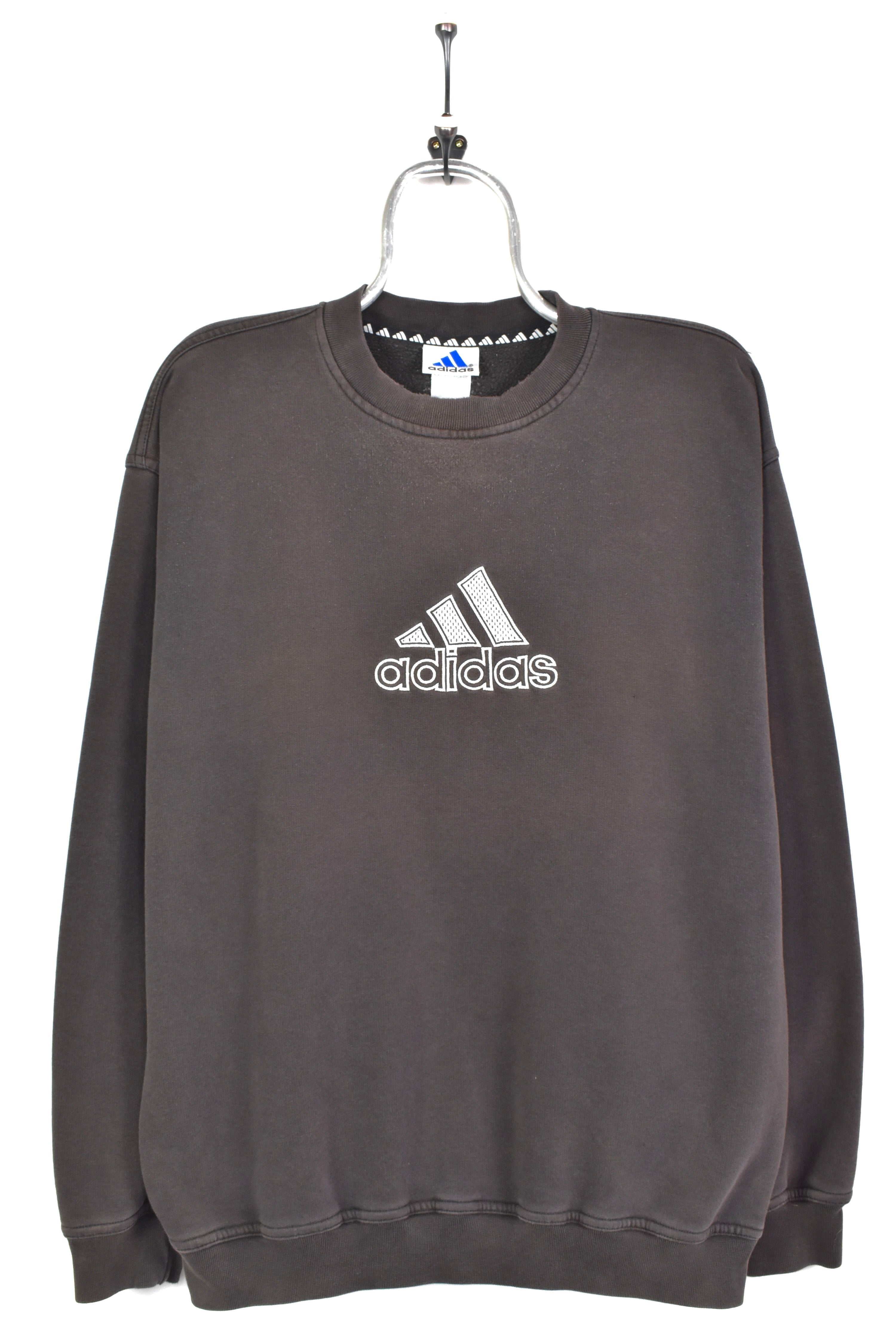 VINTAGE ADIDAS EMBROIDERED BROWN SWEATSHIRT | XL ADIDAS
