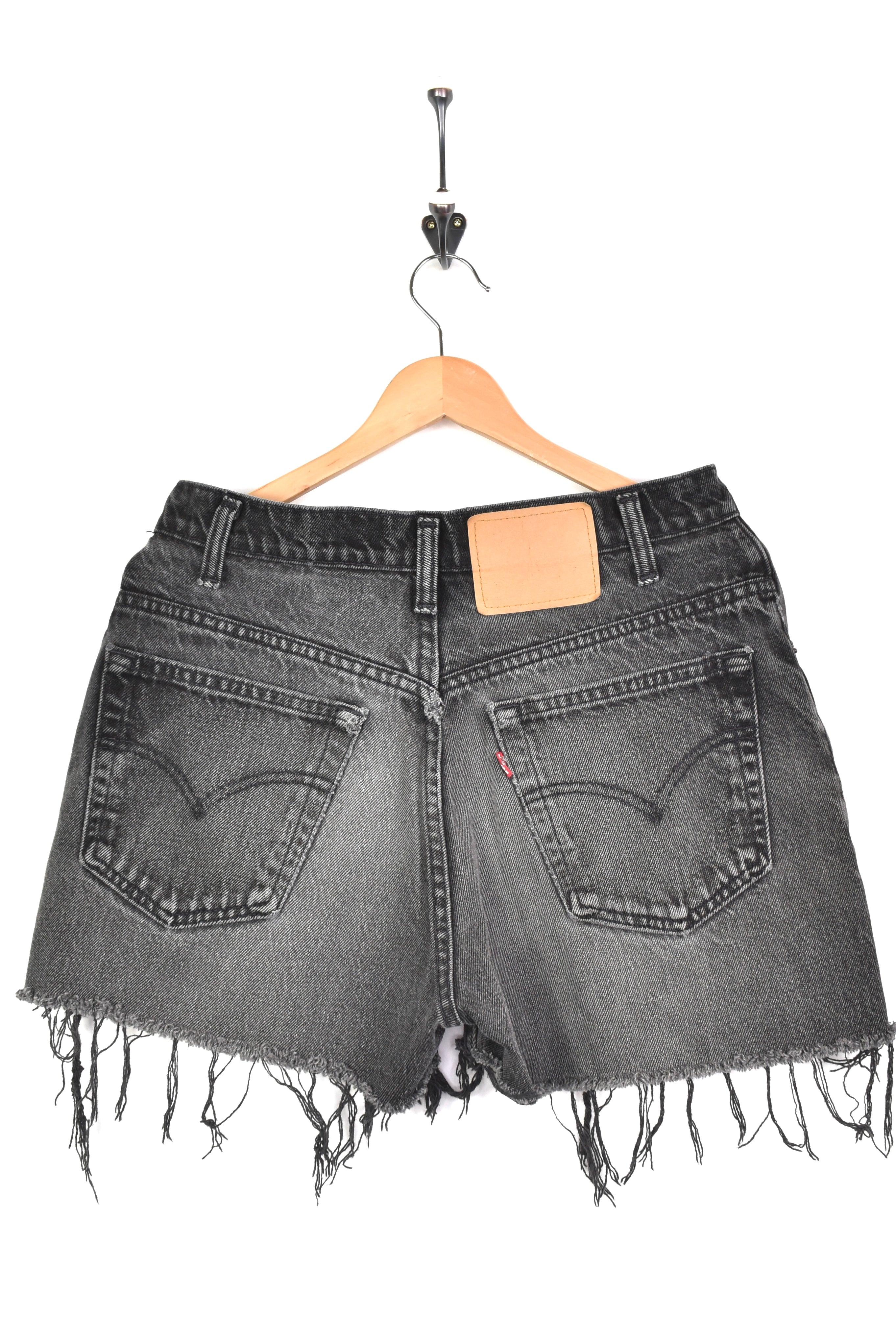 Women's vintage Levi's shorts, rework denim jeans - black, W30" LEVIS