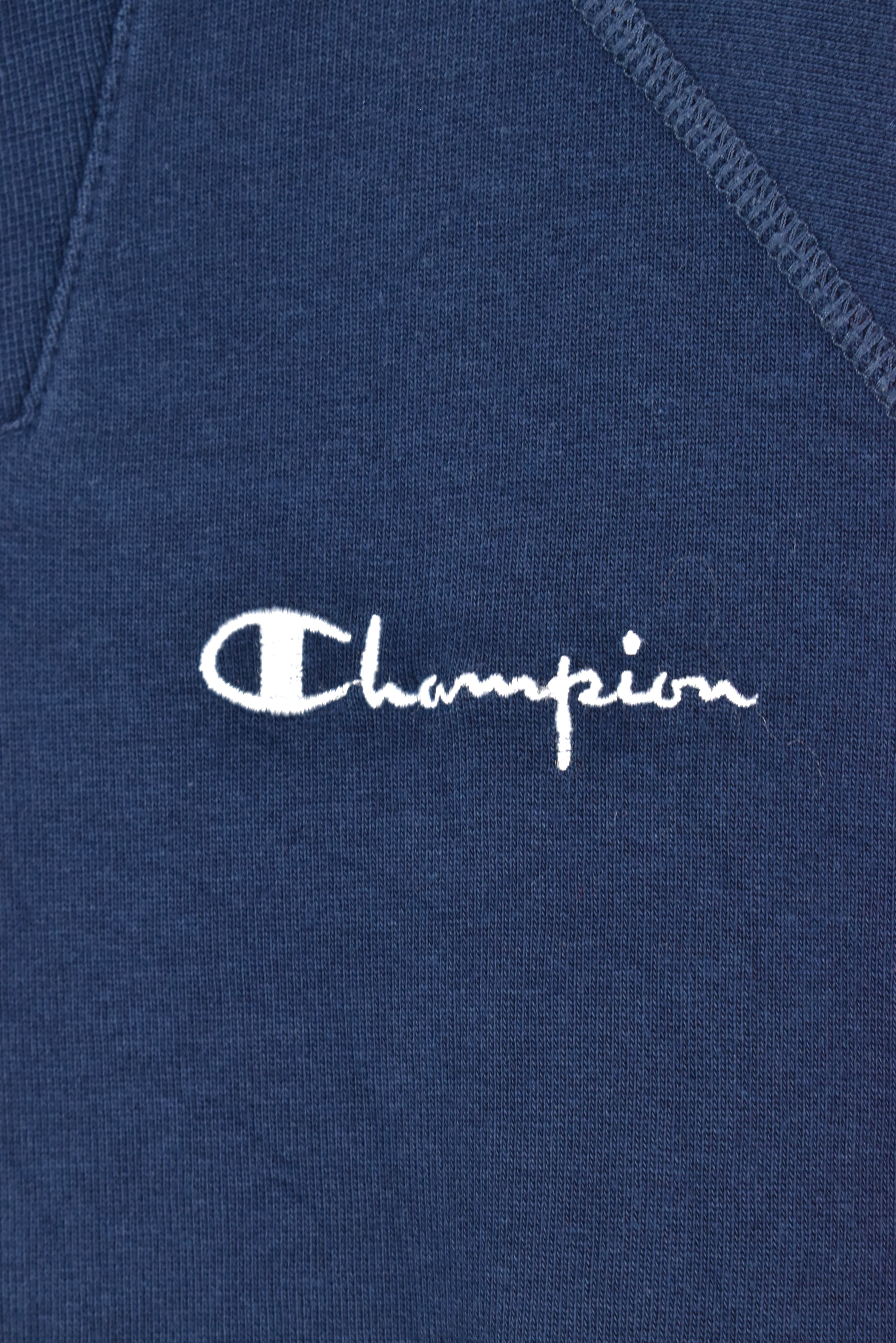 VINTAGE CHAMPION EMBROIDERED NAVY 1/4 ZIP SWEATSHIRT | LARGE CHAMPION